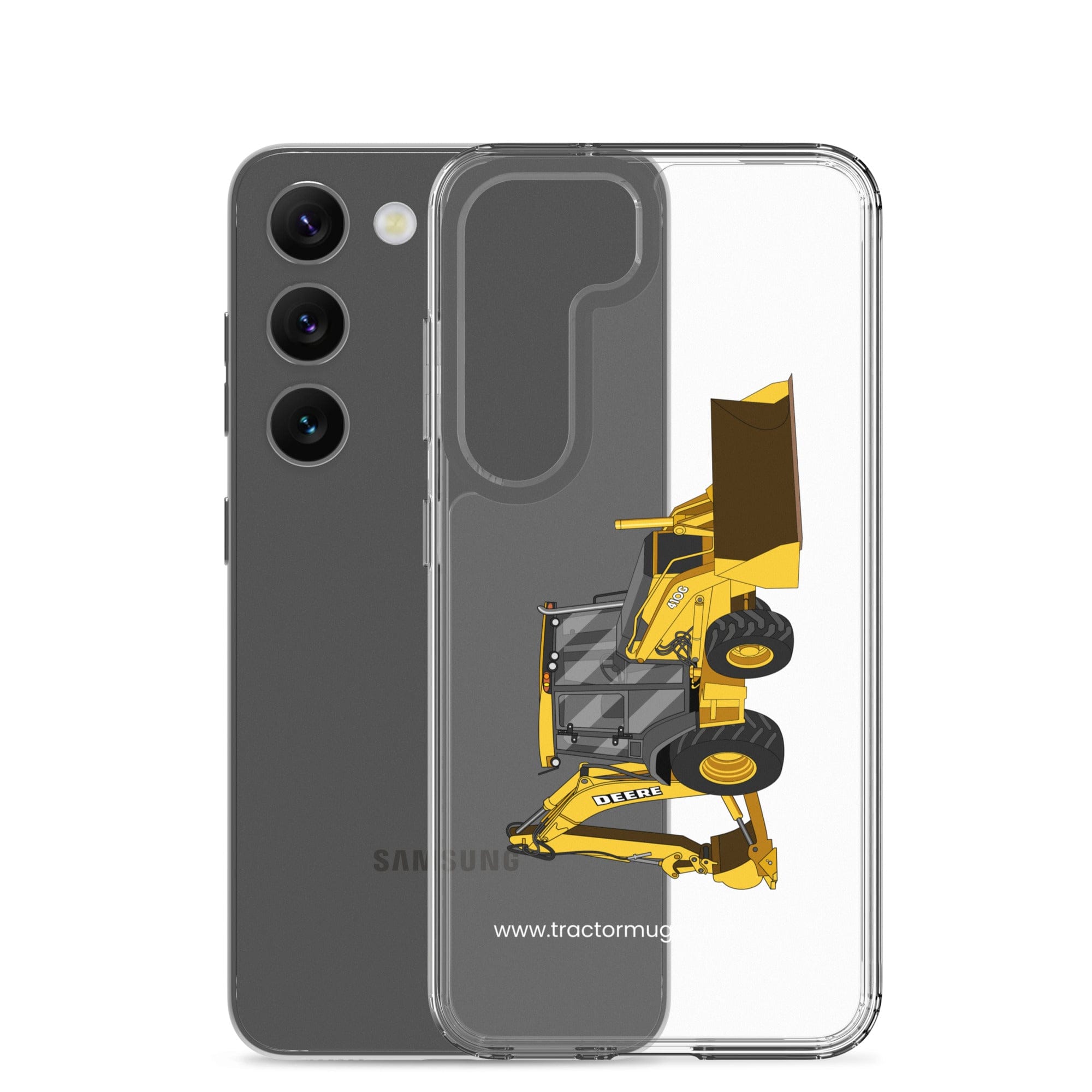 John Deere Clear Case for Samsung® John Deere 410G Backhoe | Clear Case for Samsung® Quality Farmers Merch