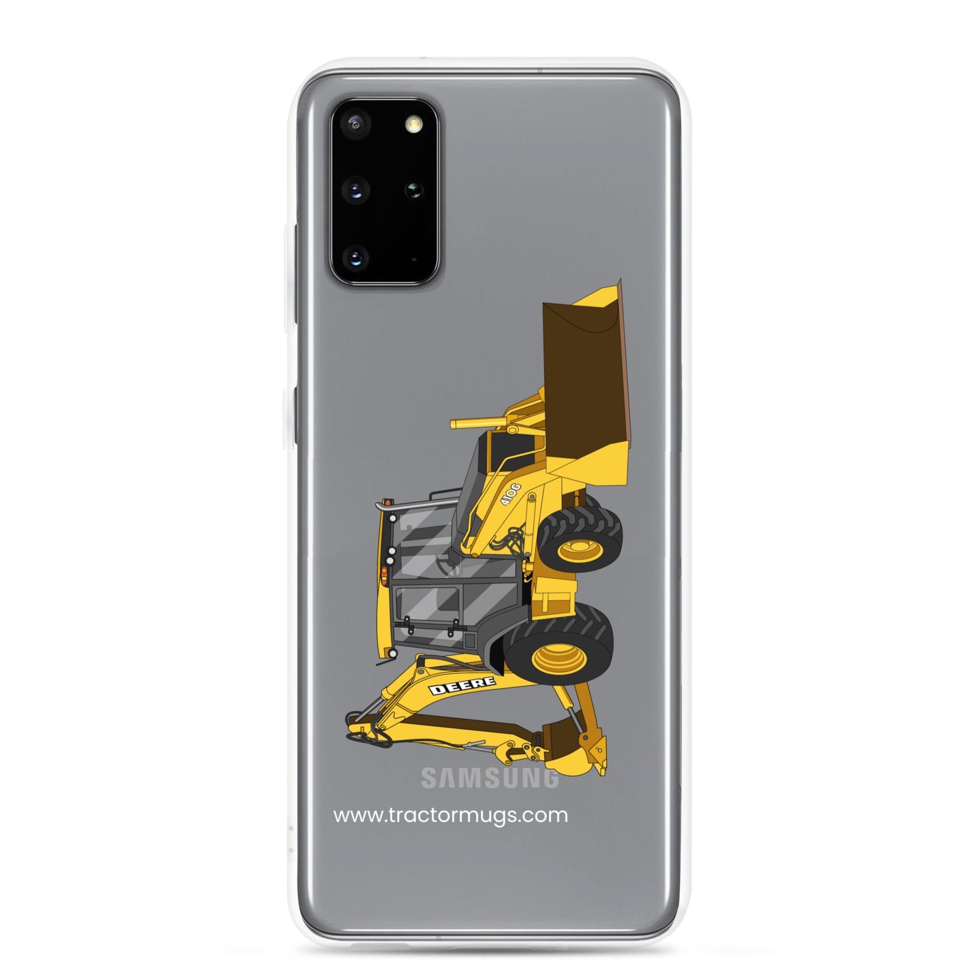 John Deere Clear Case for Samsung® Samsung Galaxy S20 Plus John Deere 410G Backhoe | Clear Case for Samsung® Quality Farmers Merch