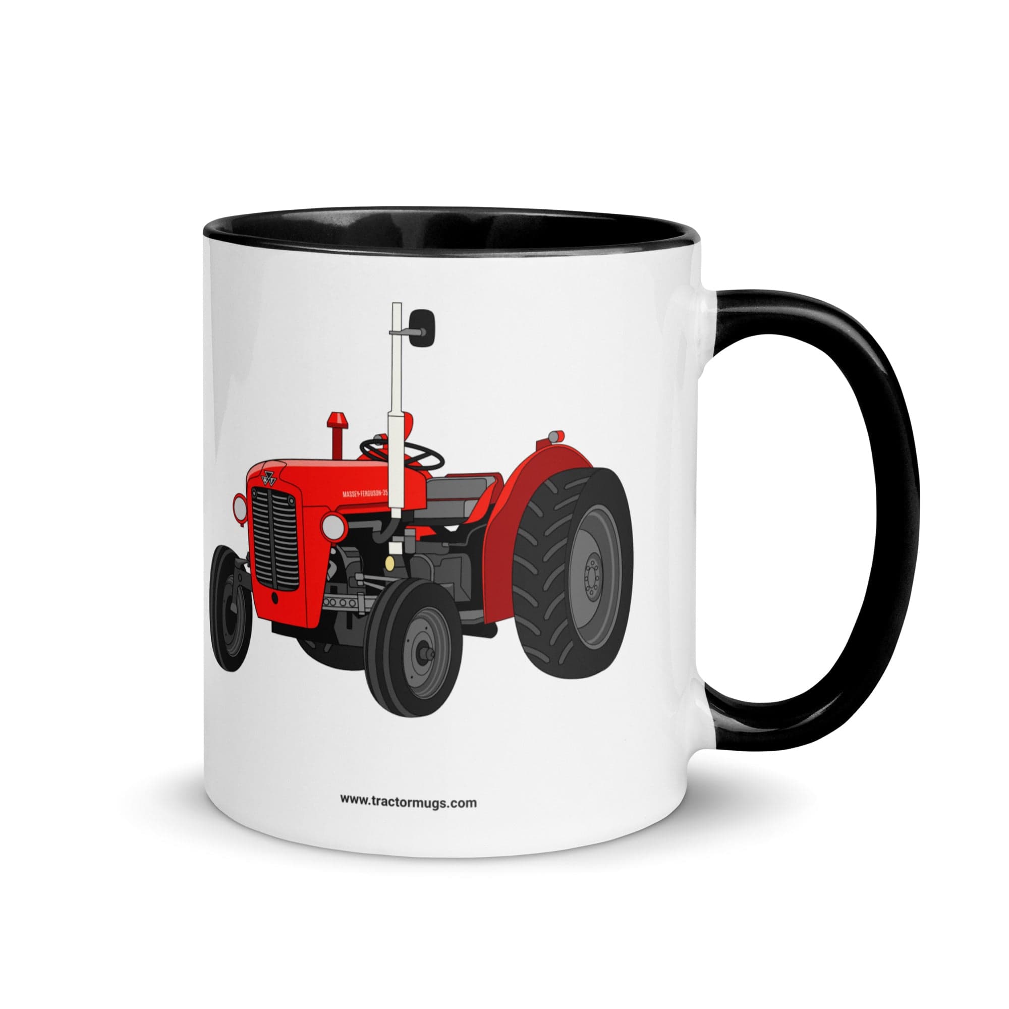 Massey Ferguson Mug with Color Inside Black Massey Ferguson 35X | Mug with Color Inside Quality Farmers Merch