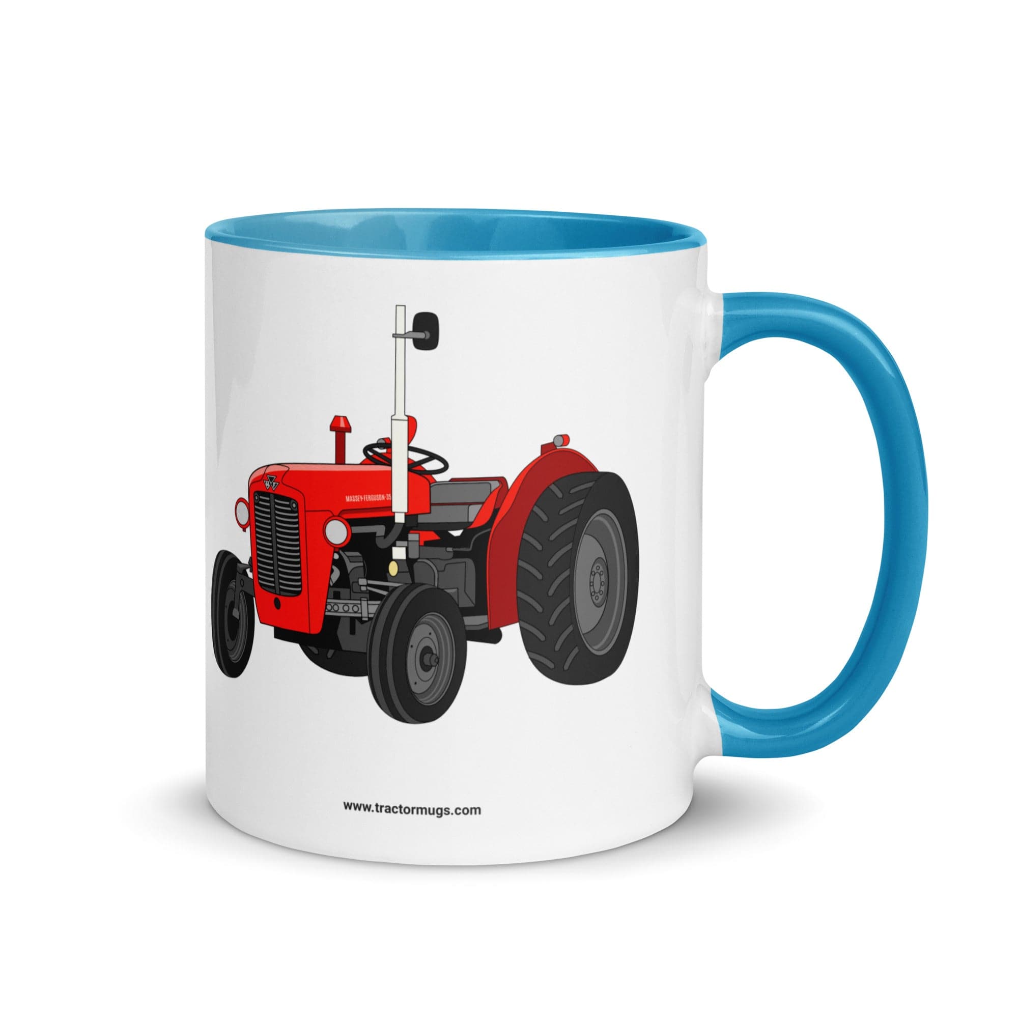 Massey Ferguson Mug with Color Inside Blue Massey Ferguson 35X | Mug with Color Inside Quality Farmers Merch
