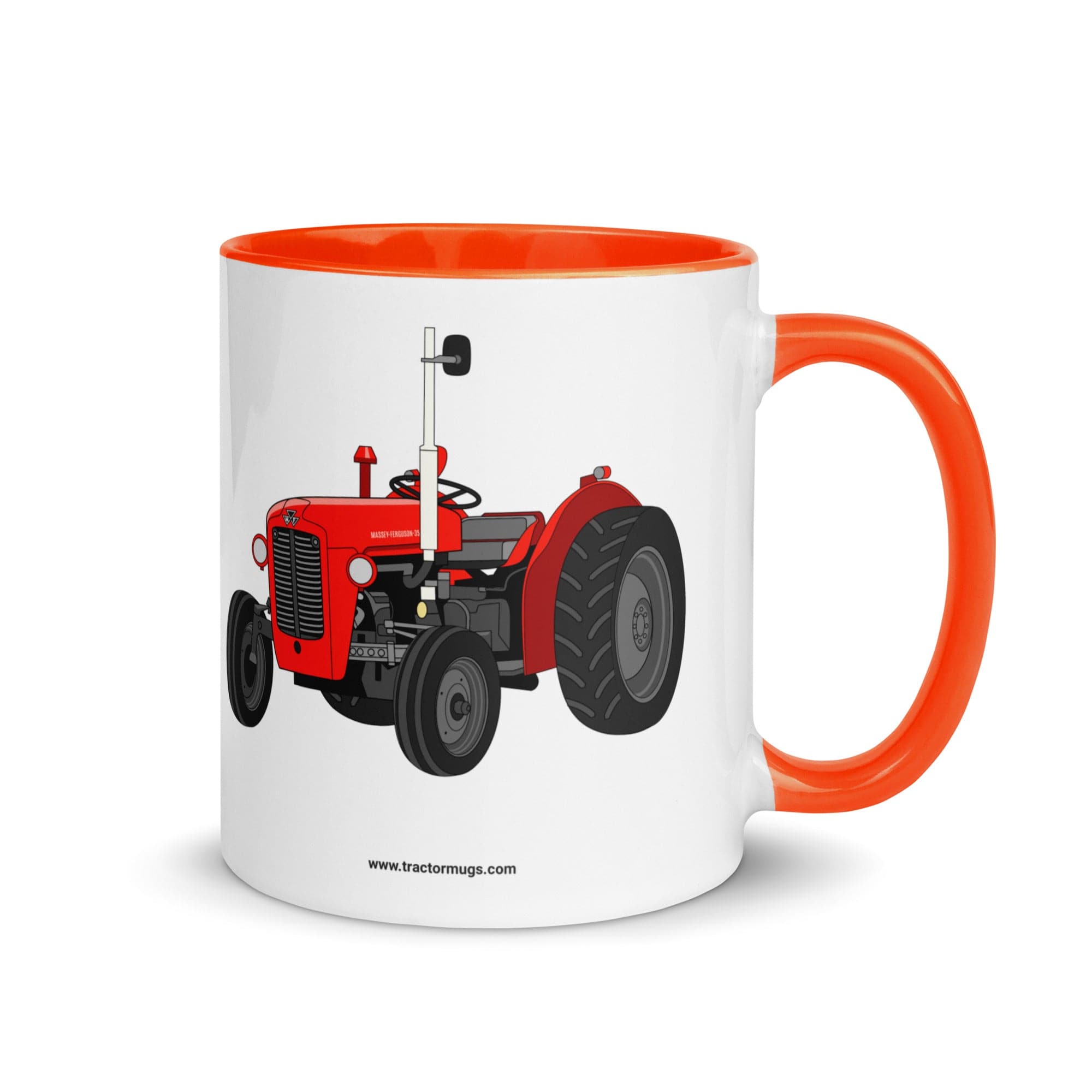 Massey Ferguson Mug with Color Inside Orange Massey Ferguson 35X | Mug with Color Inside Quality Farmers Merch