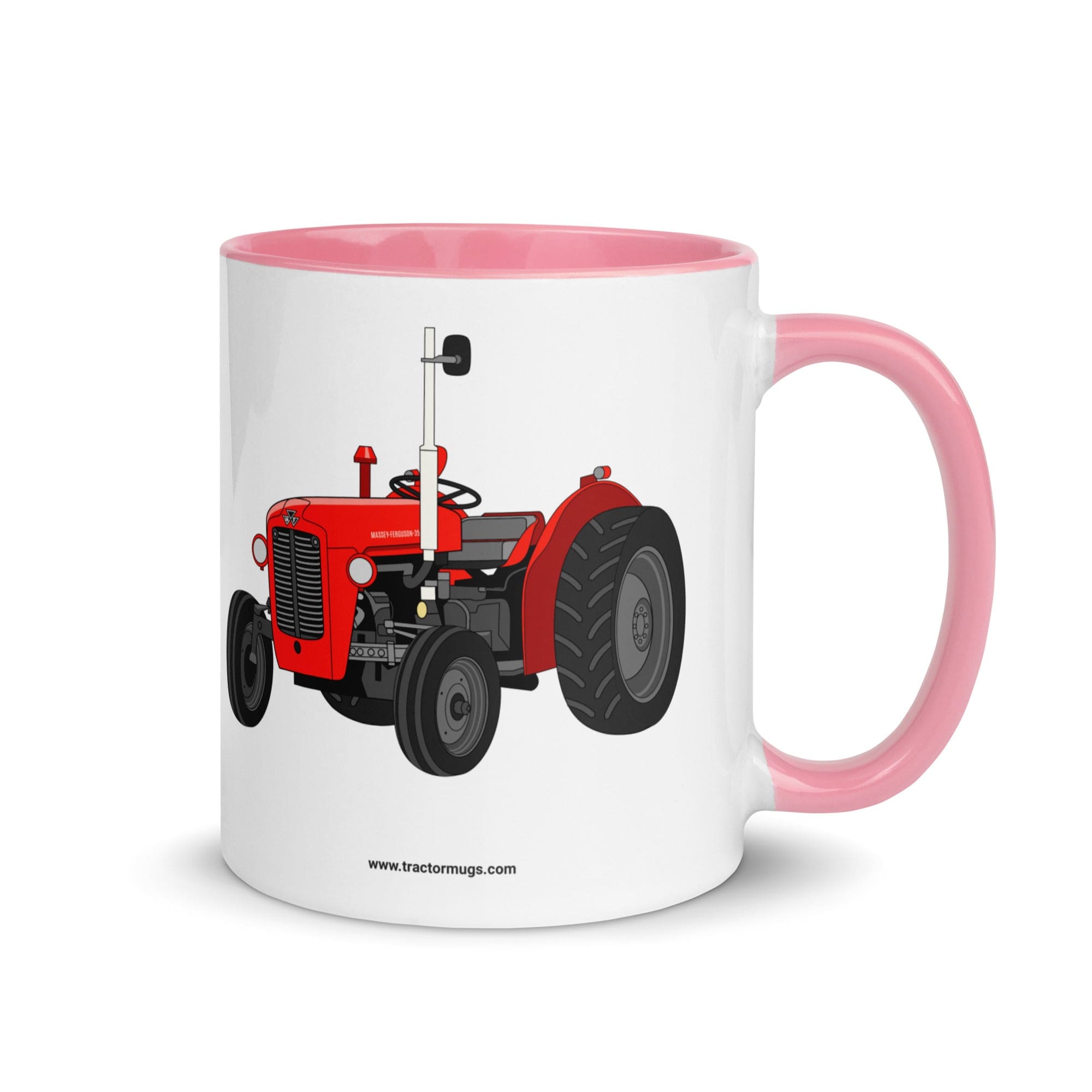 Massey Ferguson Mug with Color Inside Pink Massey Ferguson 35X | Mug with Color Inside Quality Farmers Merch