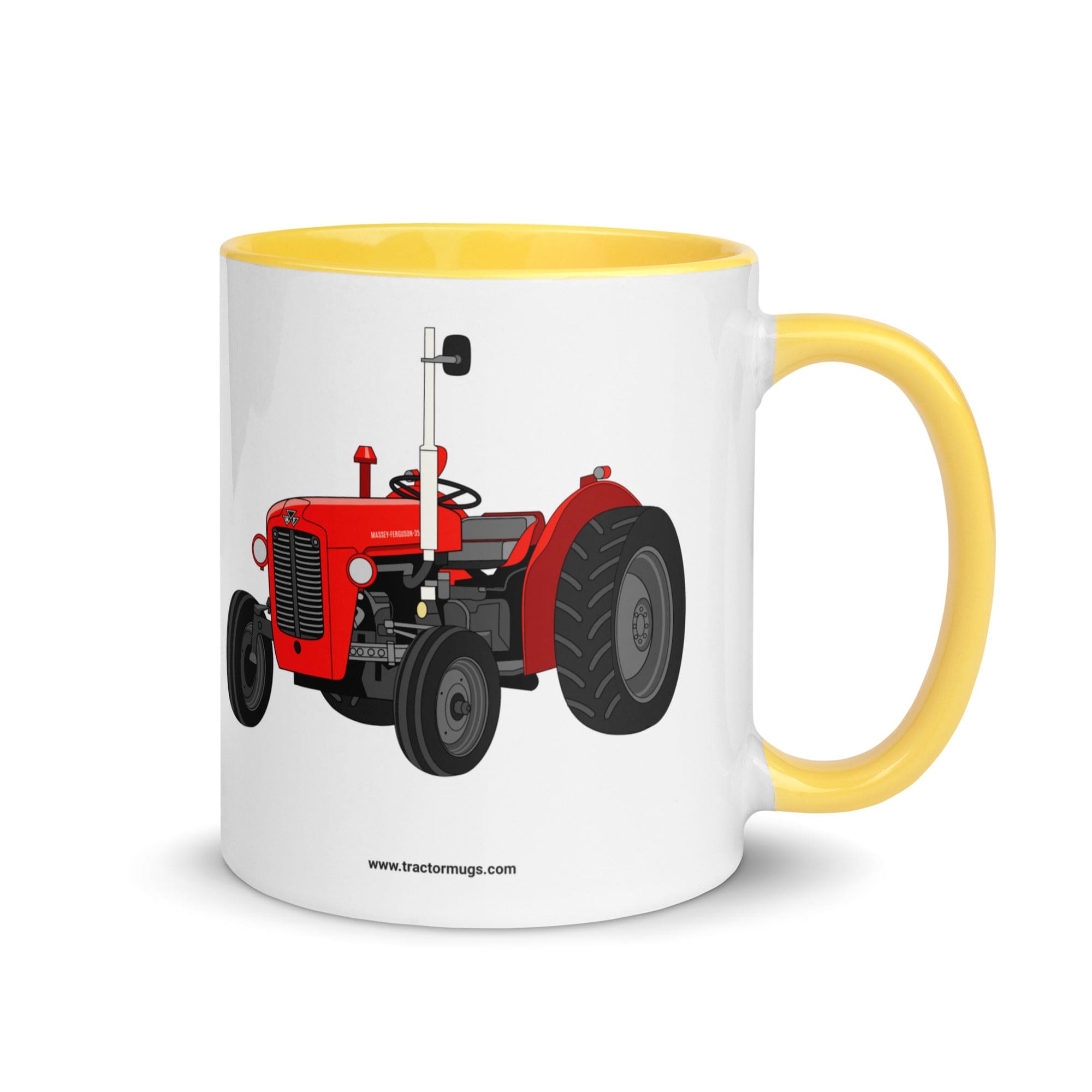 Massey Ferguson Mug with Color Inside Yellow Massey Ferguson 35X | Mug with Color Inside Quality Farmers Merch
