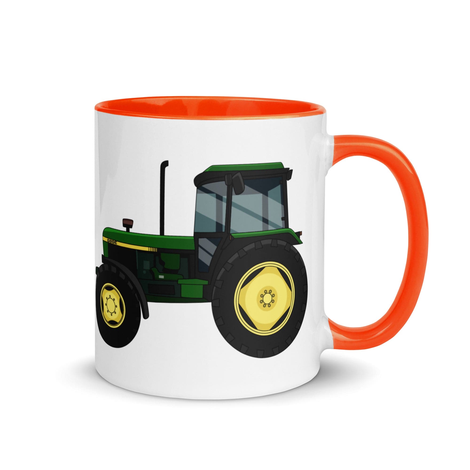 The Farmers Mugs Store Mug Orange John Deere 3050 4WD Mug with Color Inside Quality Farmers Merch