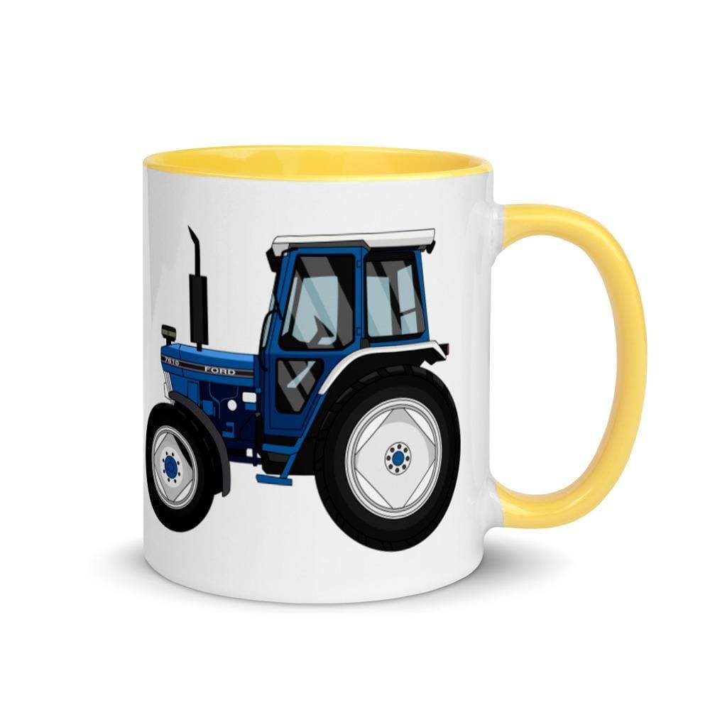 The Farmers Mugs Store Yellow Ford 7610 Mug with Color Inside Quality Farmers Merch