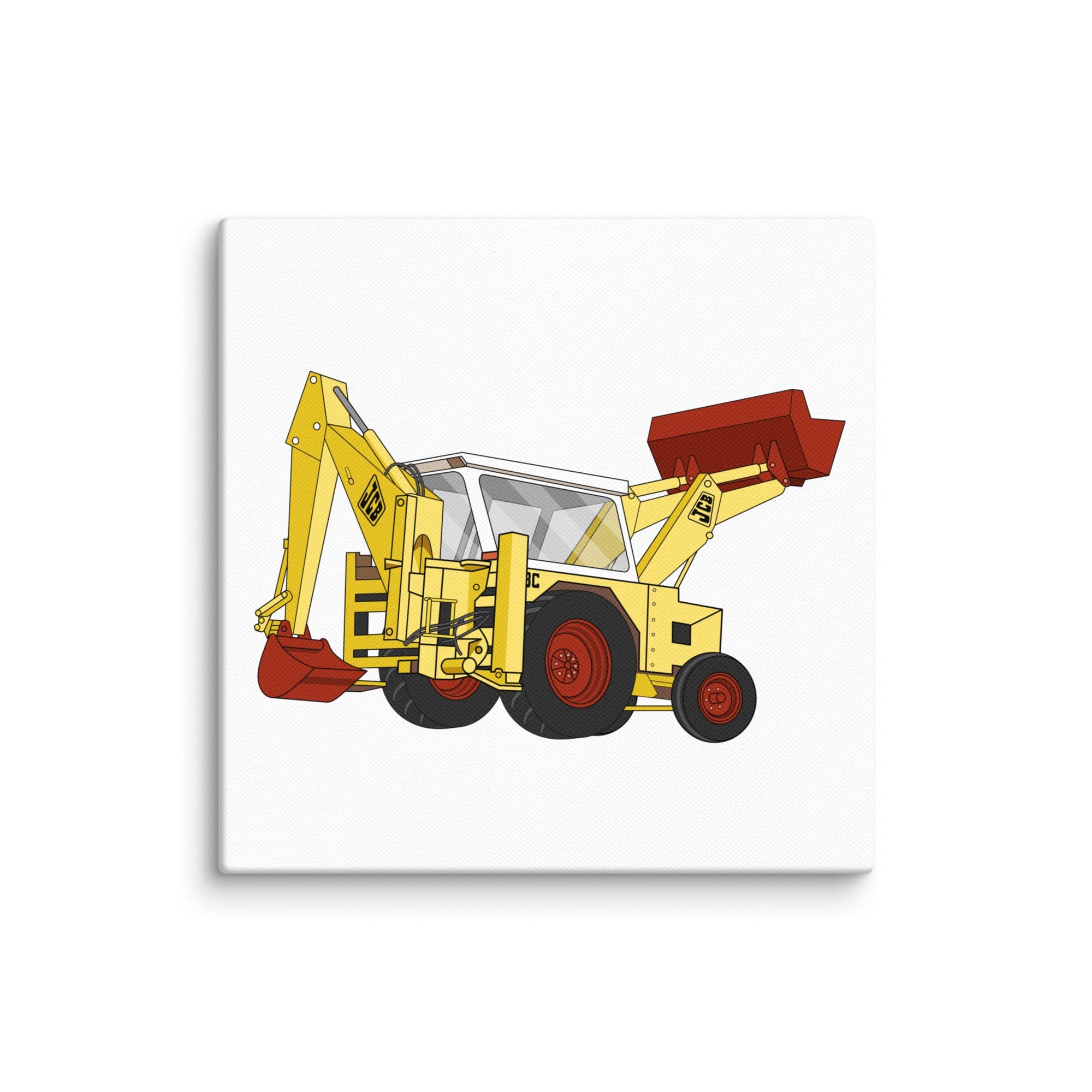 The Tractor Mugs Store 10″×10″ JCB 3C II Backhoe | Canvas Quality Farmers Merch