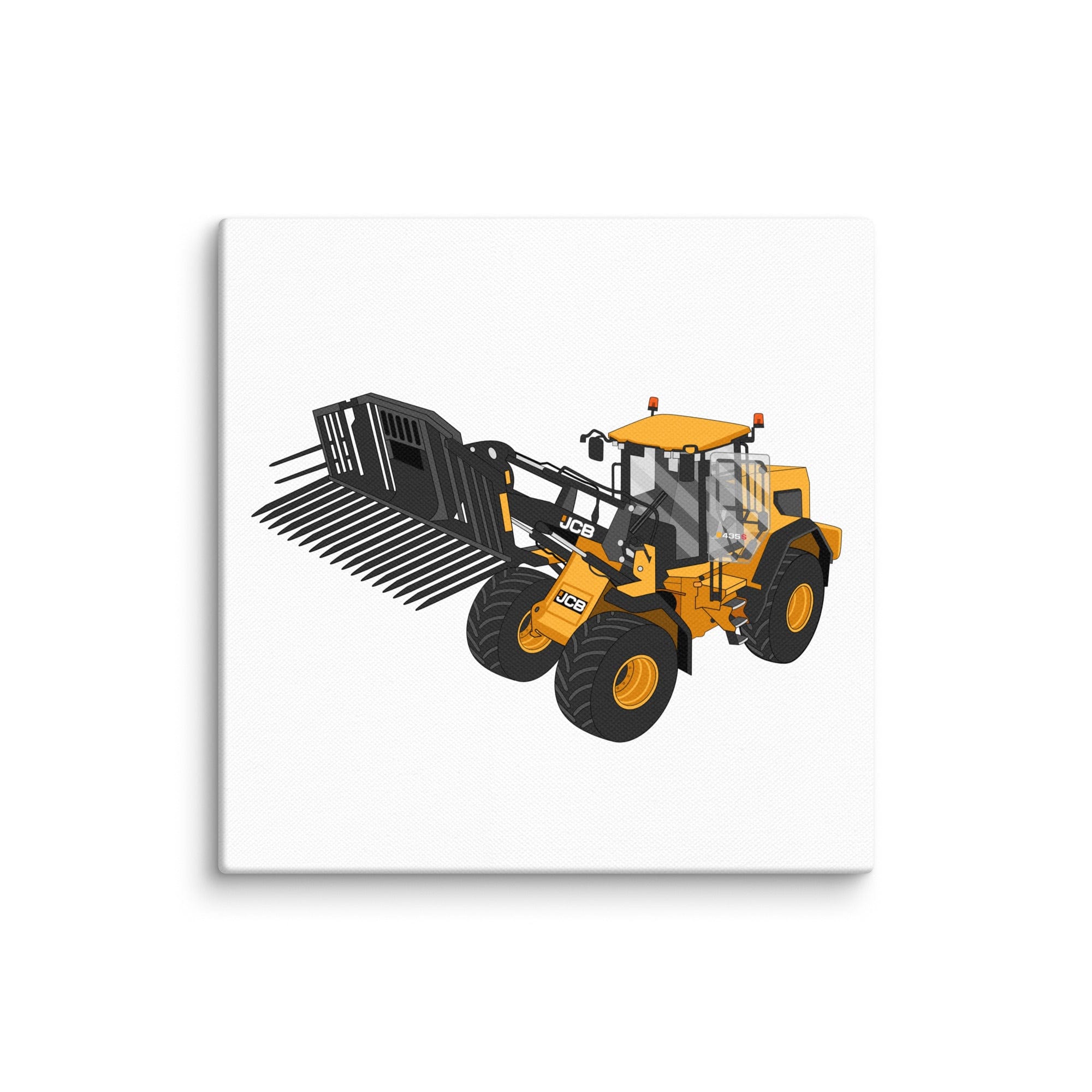 The Tractor Mugs Store 10″×10″ JCB 435 S Farm Master | Canvas Quality Farmers Merch