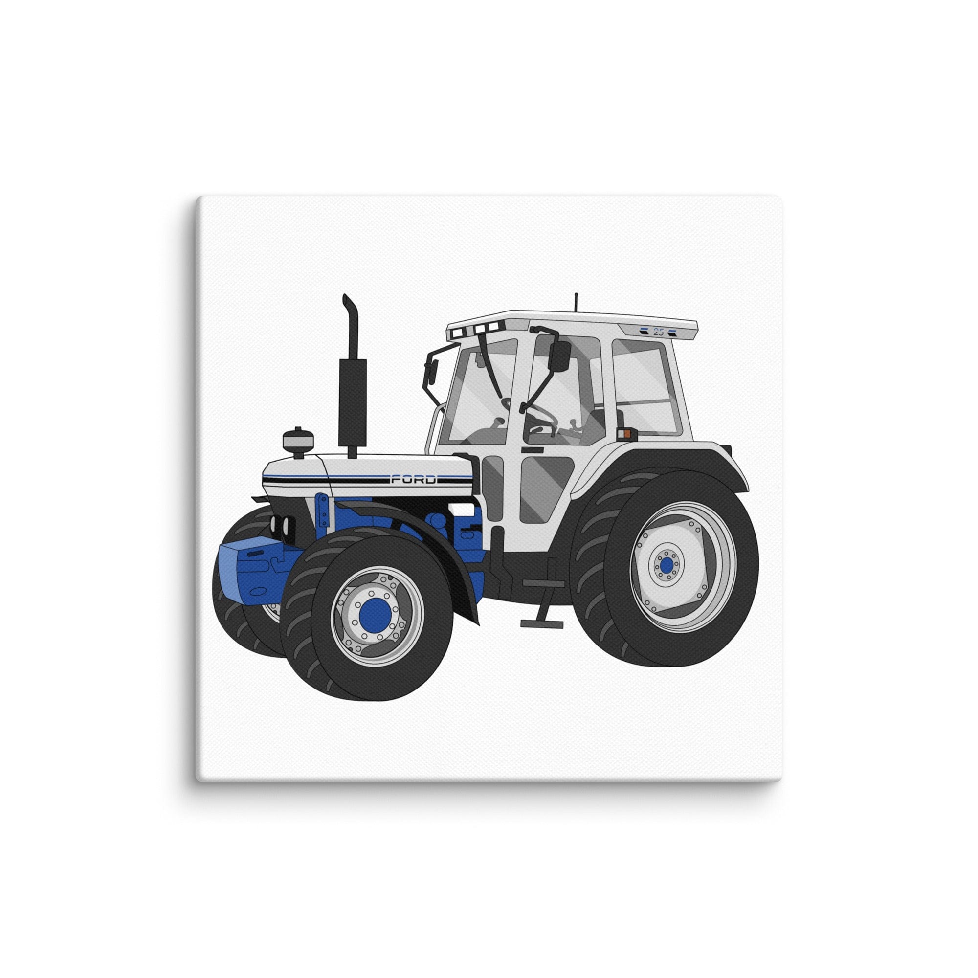 The Tractor Mugs Store 10″×10″ Jubilee Edition Silver Tractor | Canvas Quality Farmers Merch