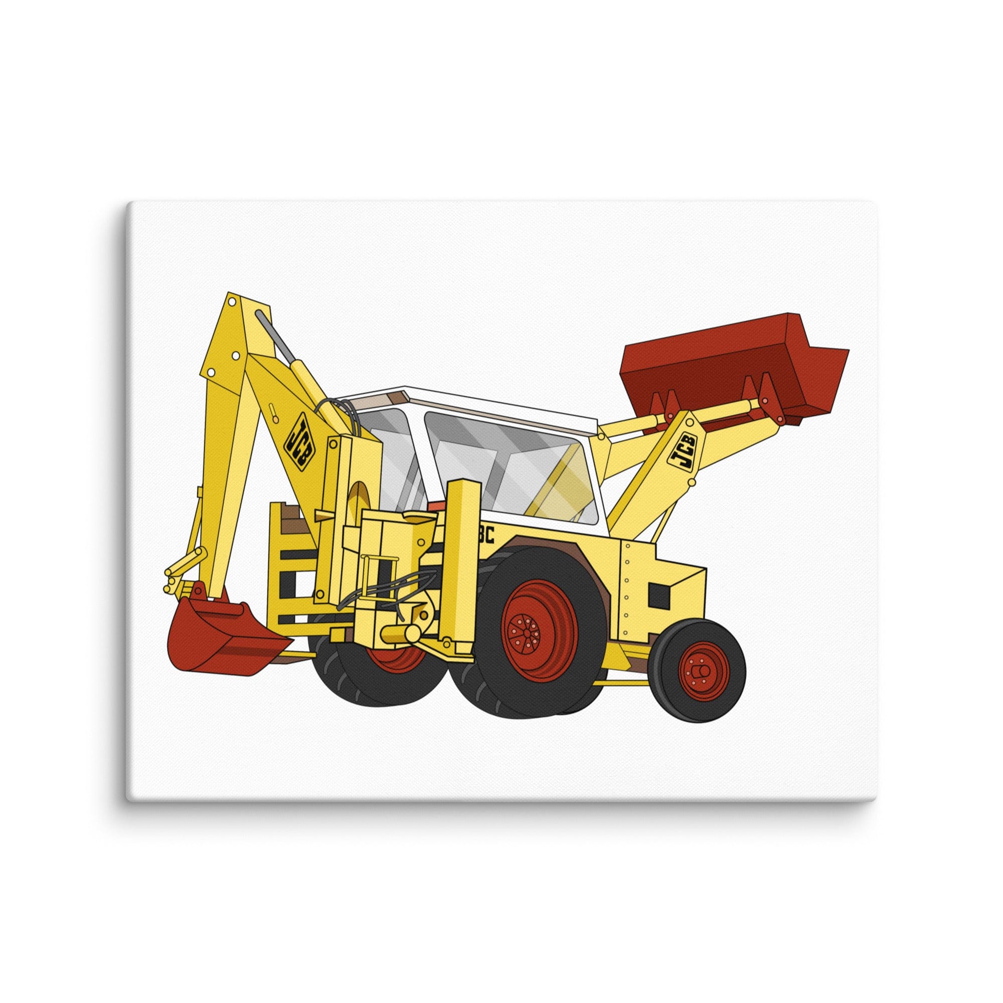 The Tractor Mugs Store 16″×20″ JCB 3C II Backhoe | Canvas Quality Farmers Merch