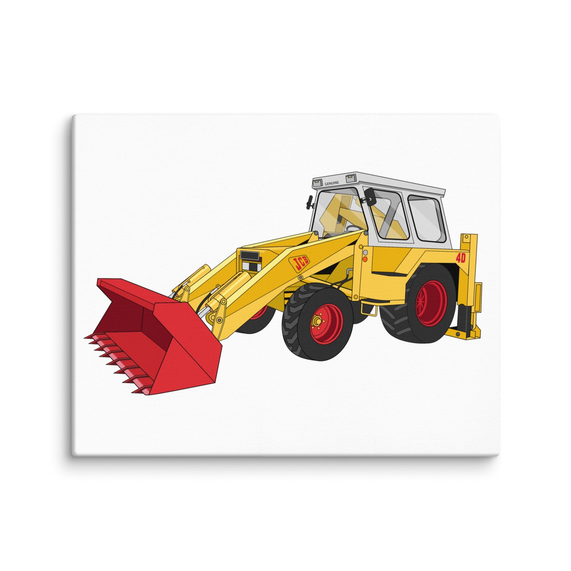 The Tractor Mugs Store 16″×20″ JCB 4D Backhoe | Canvas Quality Farmers Merch