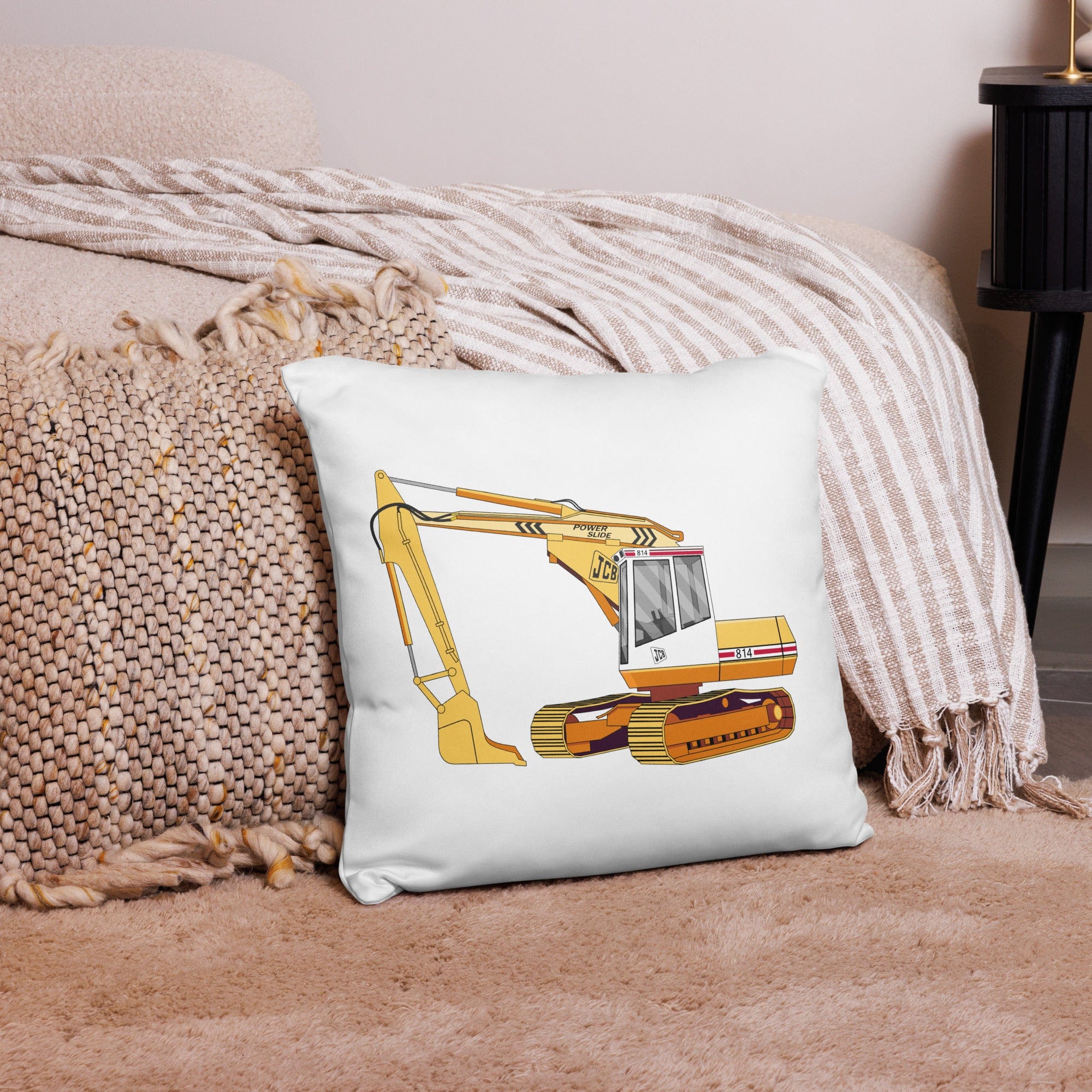 The Tractor Mugs Store 18″×18″ JCB 814 Super | Pillow Case Quality Farmers Merch