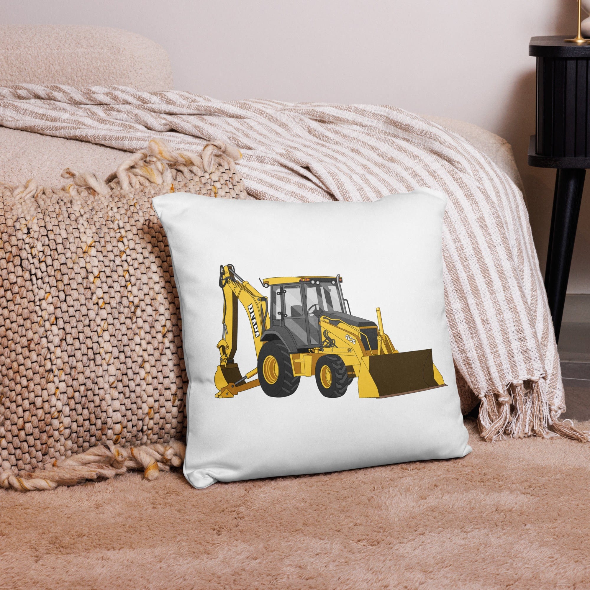The Tractor Mugs Store 18″×18″ John Deere 410G Backhoe | Pillow Case Quality Farmers Merch