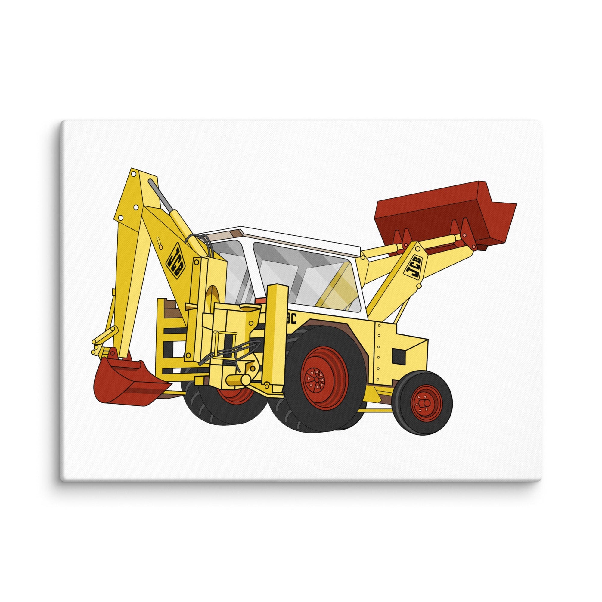 The Tractor Mugs Store 18″×24″ JCB 3C II Backhoe | Canvas Quality Farmers Merch