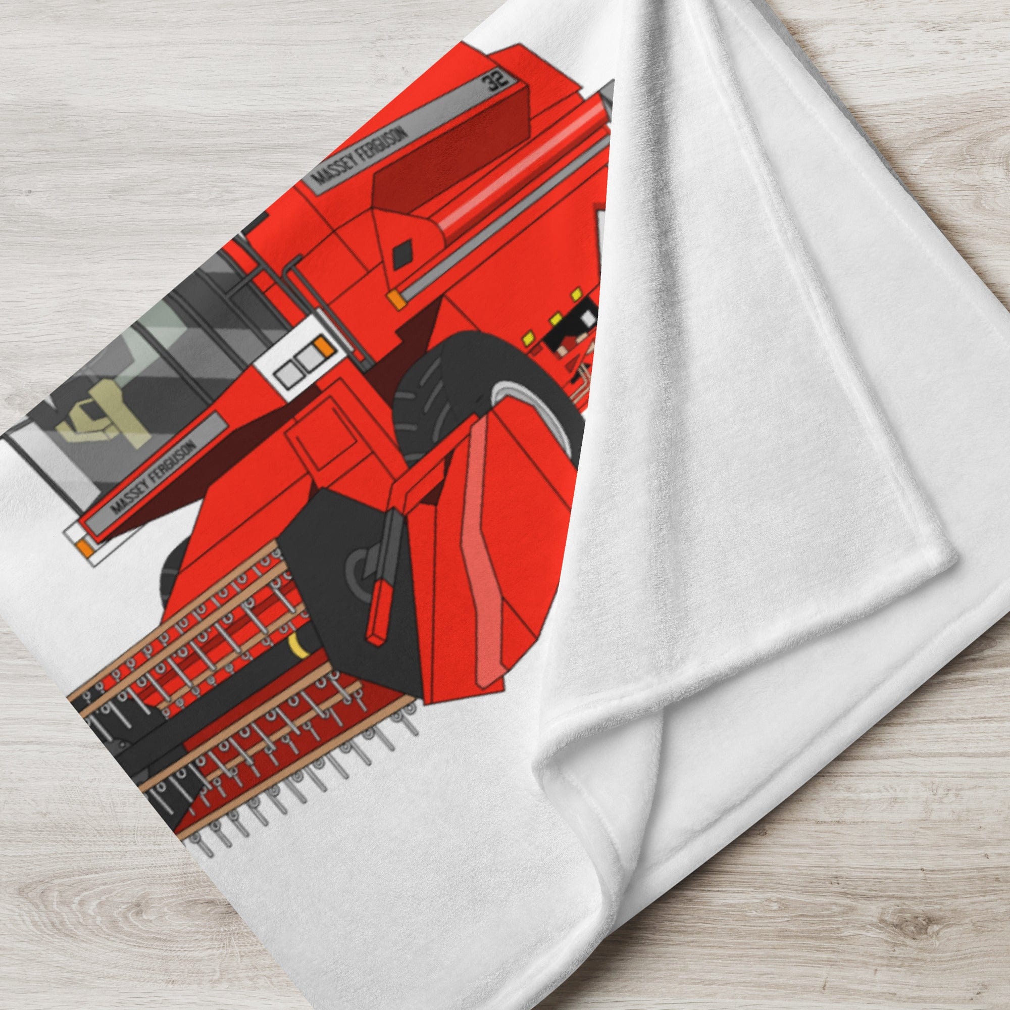 The Tractor Mugs Store 1994 Massey Ferguson 32 Combine Harvester | Throw Blanket Quality Farmers Merch