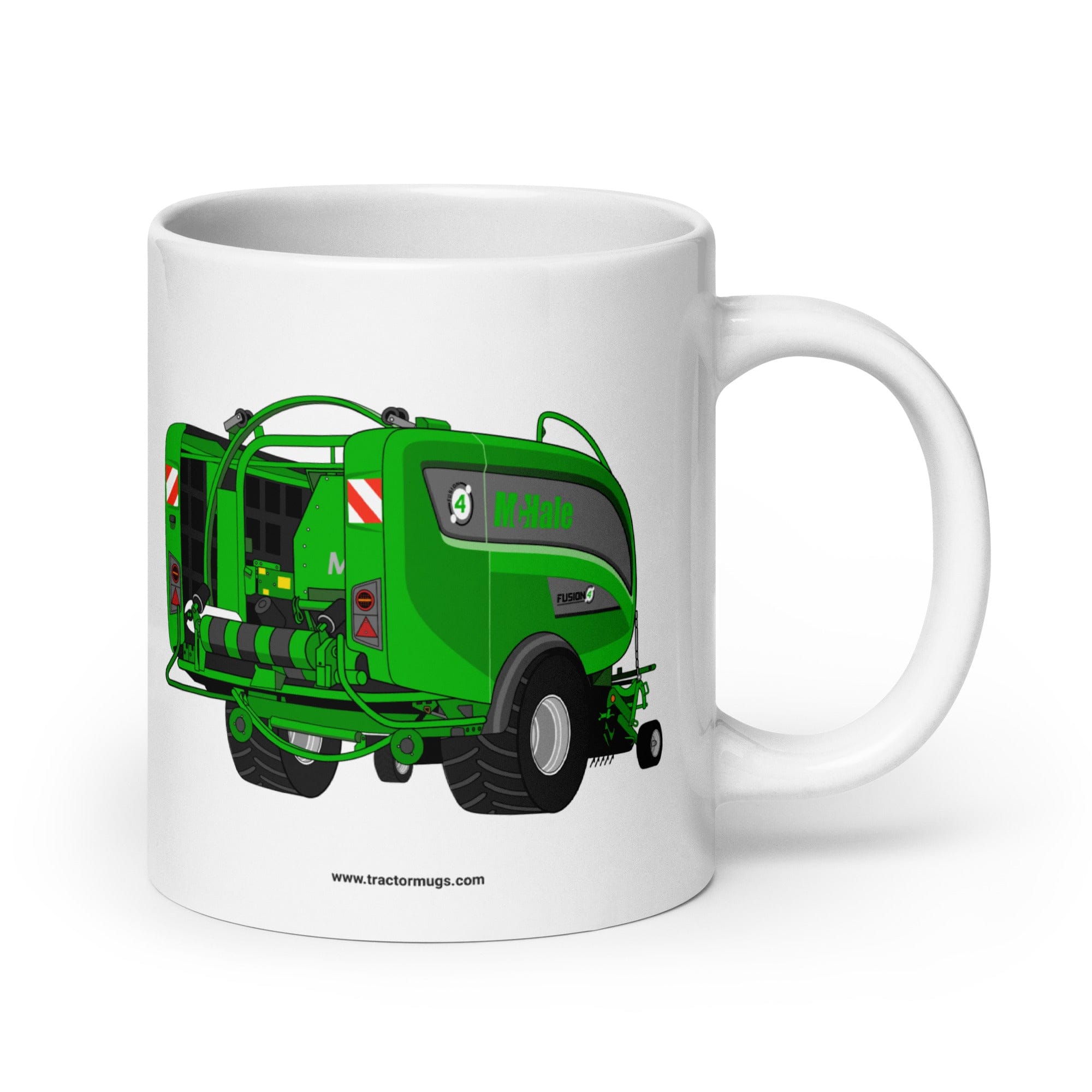 The Tractor Mugs Store 20 oz Mc Hale Fusion 4 Big Baler | White glossy mug Quality Farmers Merch