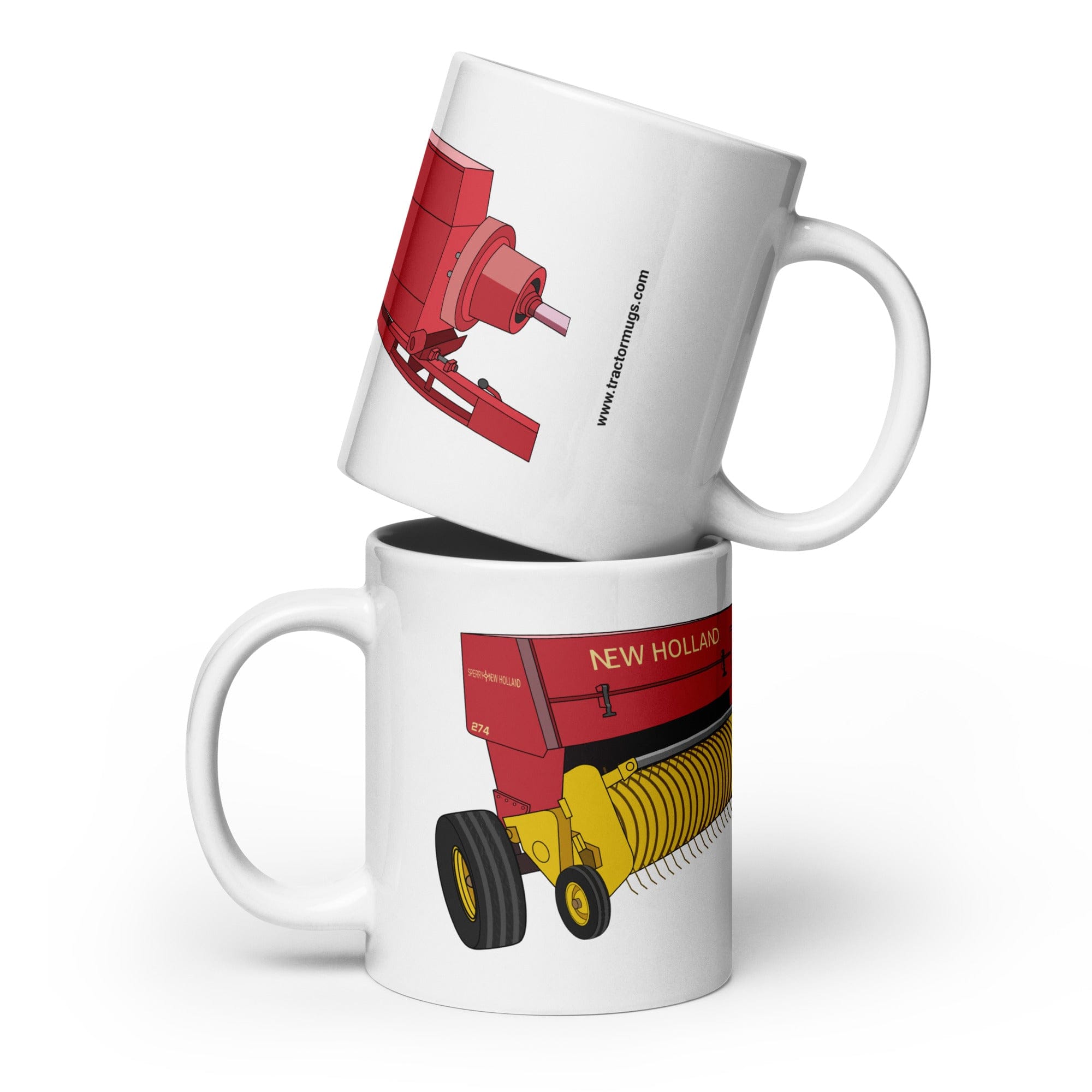 The Tractor Mugs Store 20 oz New Holland 274 Square Baler | White Glossy Mug Quality Farmers Merch