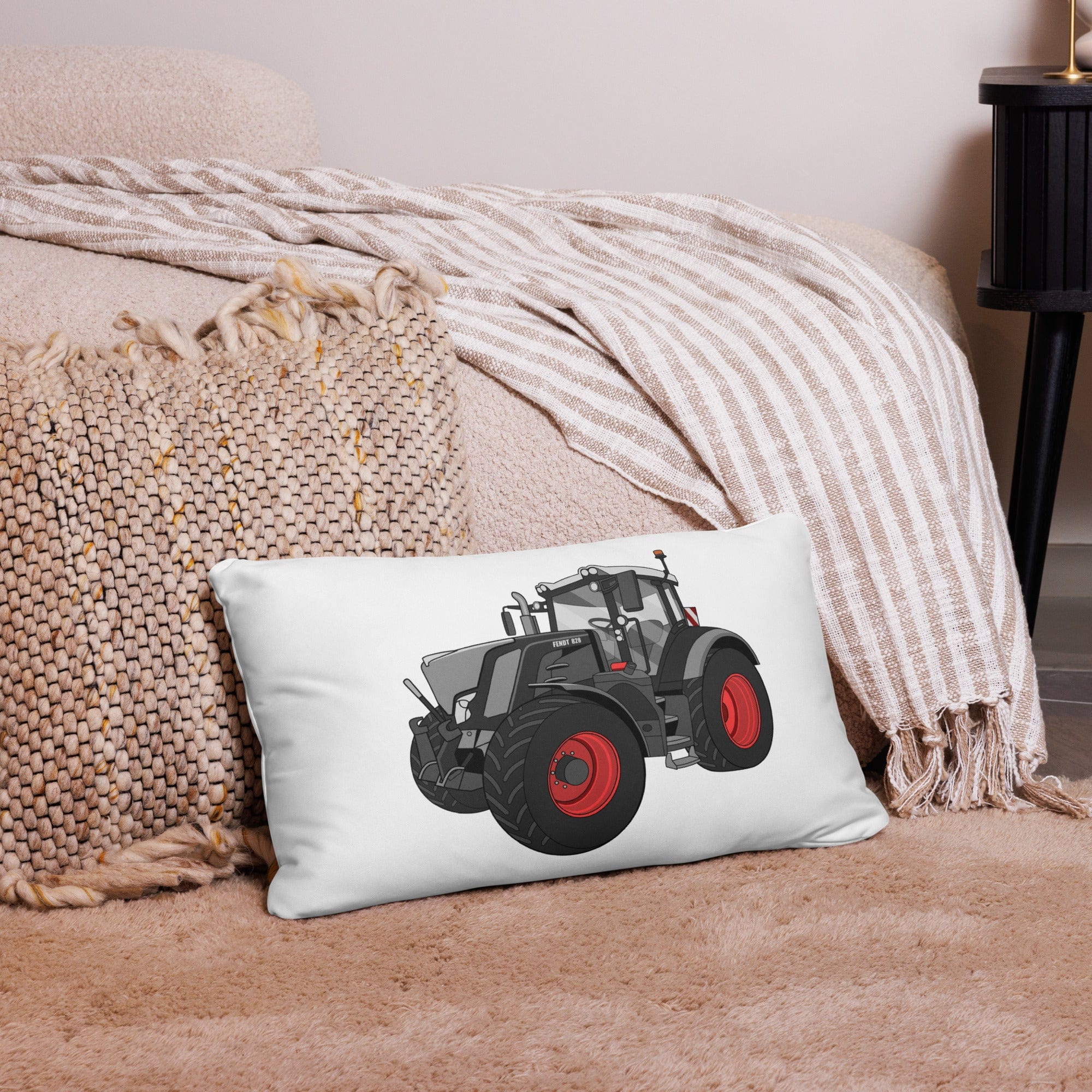 The Tractor Mugs Store 20″×12″ Fendt 828 Profi Black Beauty | Pillow Case Quality Farmers Merch