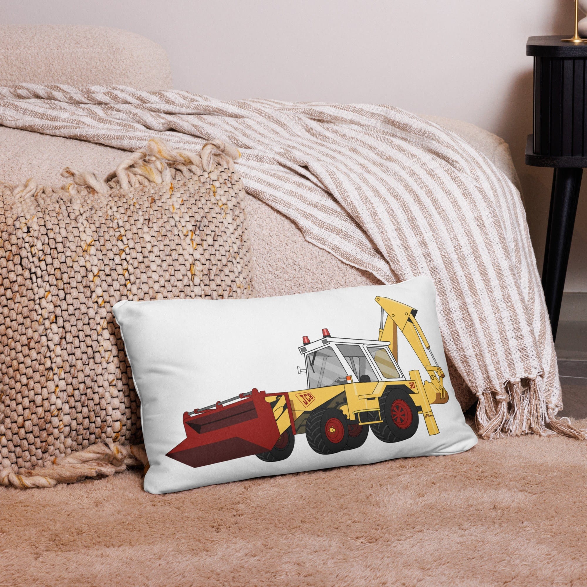 The Tractor Mugs Store 20″×12″ JCB 3D (1975) | Pillow Case Quality Farmers Merch