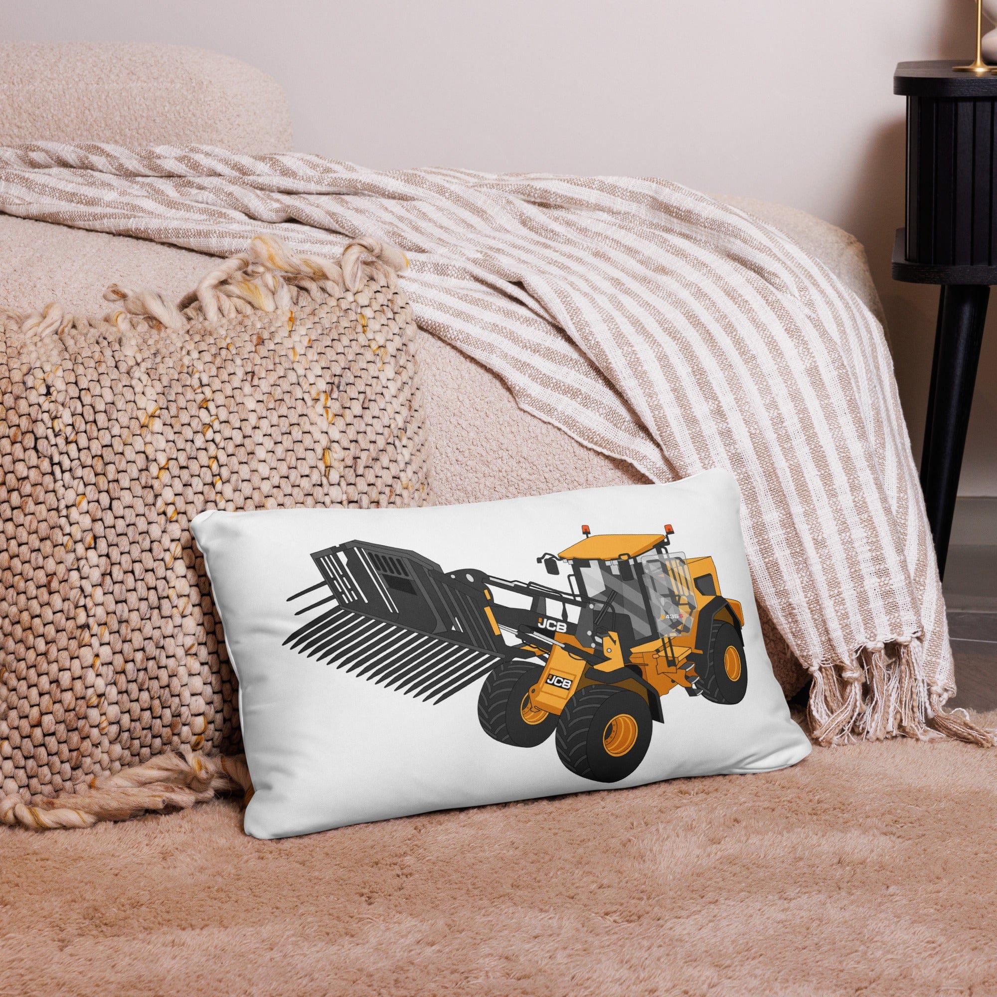 The Tractor Mugs Store 20″×12″ JCB 435 S Farm Master | Pillow Case Quality Farmers Merch