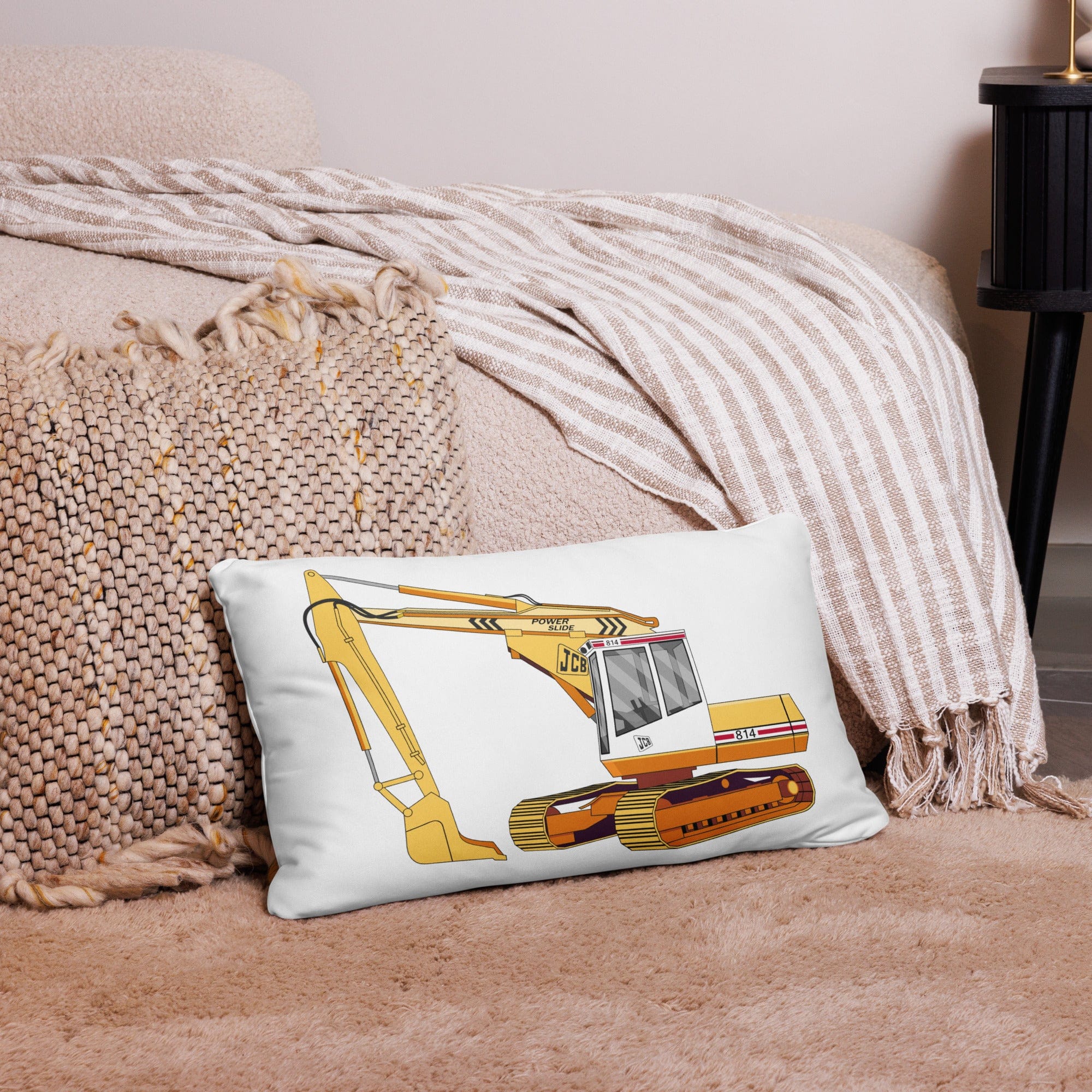 The Tractor Mugs Store 20″×12″ JCB 814 Super | Pillow Case Quality Farmers Merch