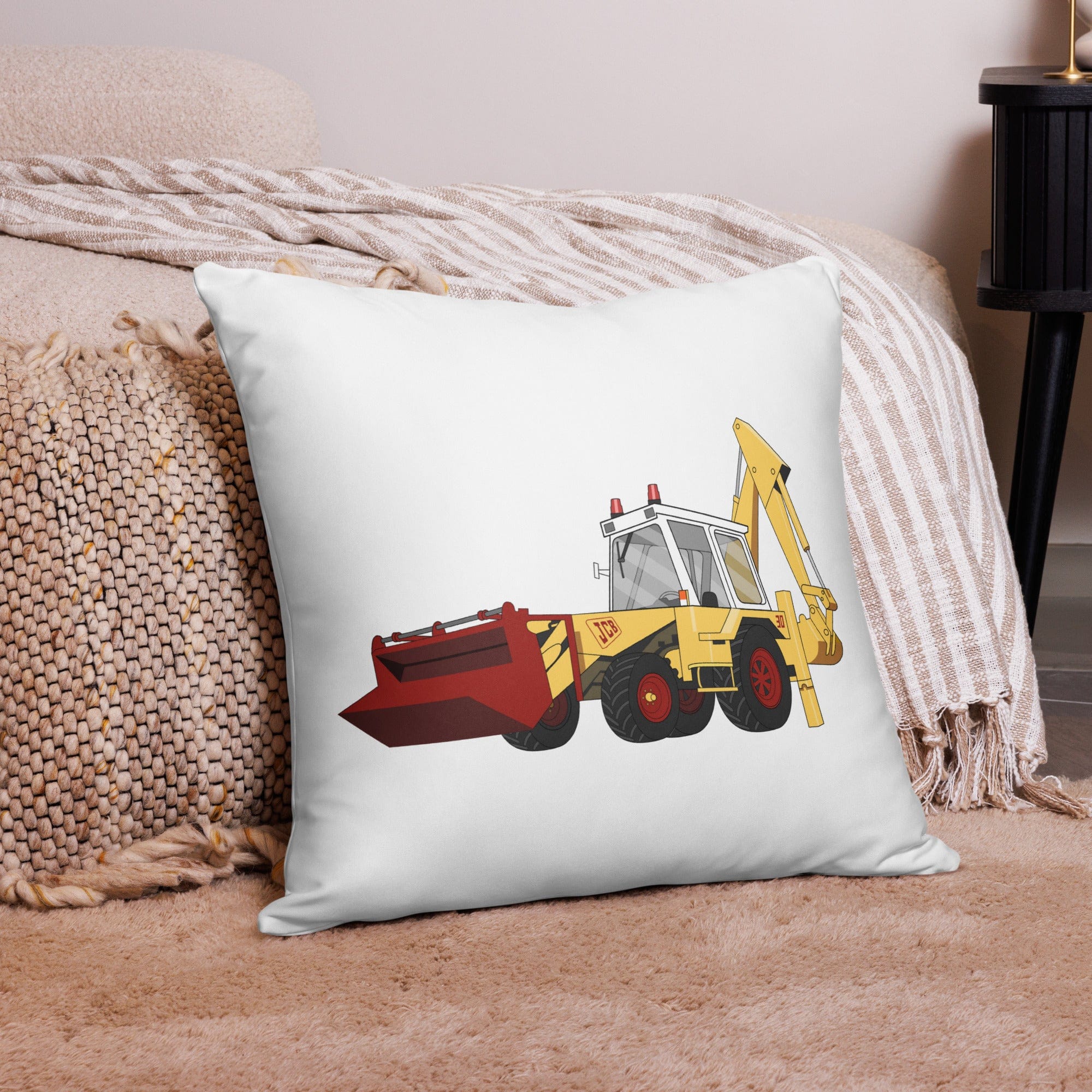 The Tractor Mugs Store 22″×22″ JCB 3D (1975) | Pillow Case Quality Farmers Merch