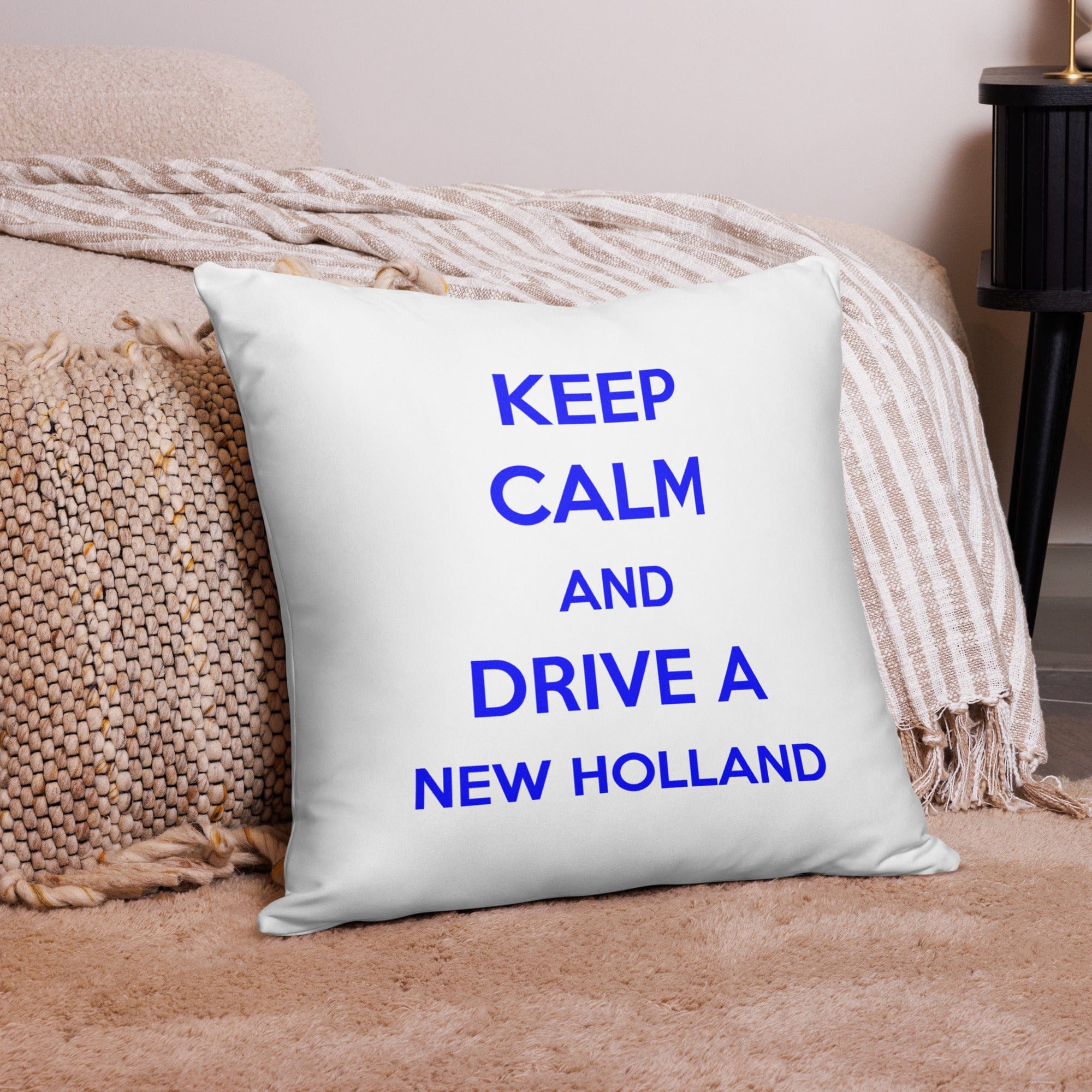 The Tractor Mugs Store 22″×22″ Keep Calm New Holland | Pillow Case Quality Farmers Merch