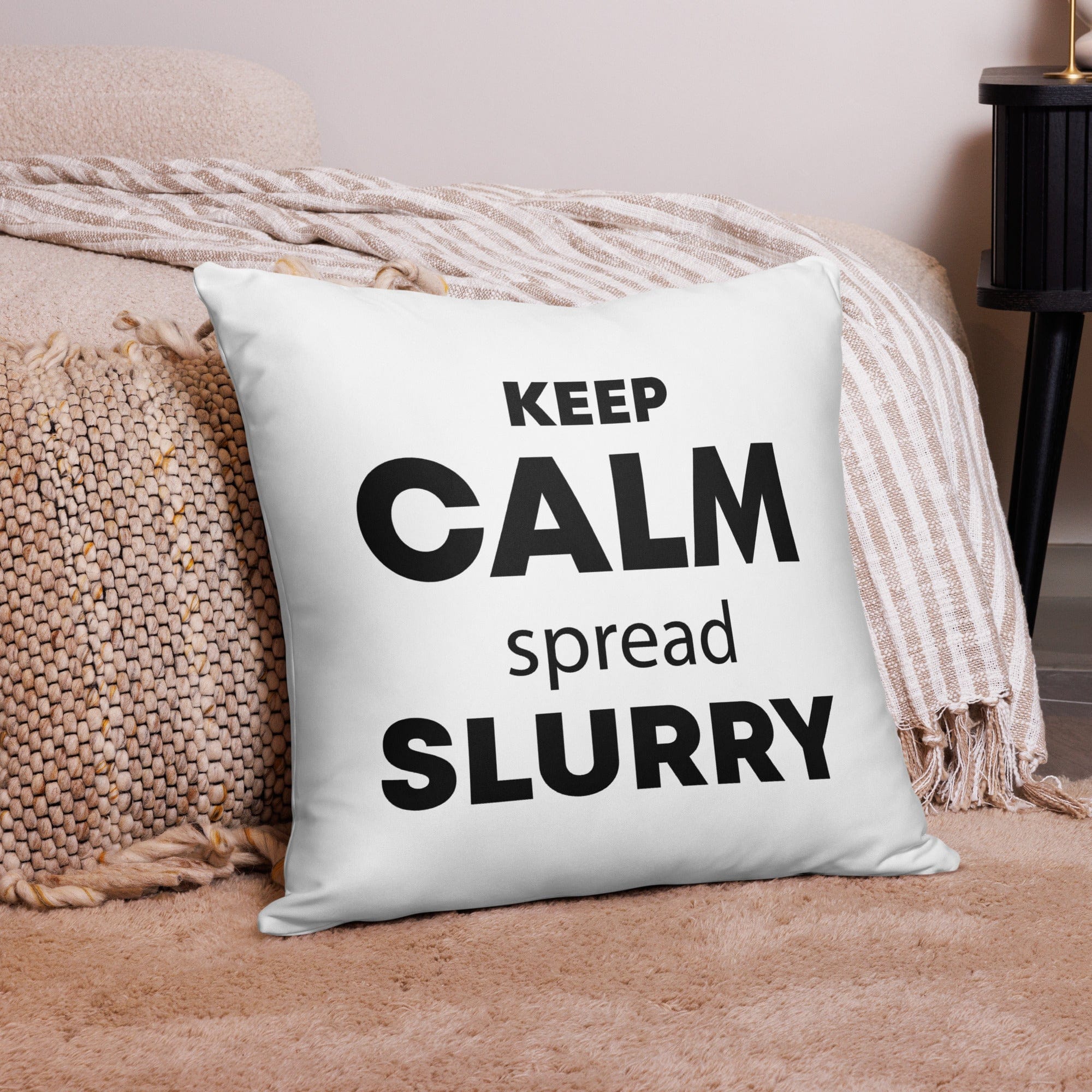 The Tractor Mugs Store 22″×22″ KEEP CALM spread SLURRY | Pillow Case Quality Farmers Merch