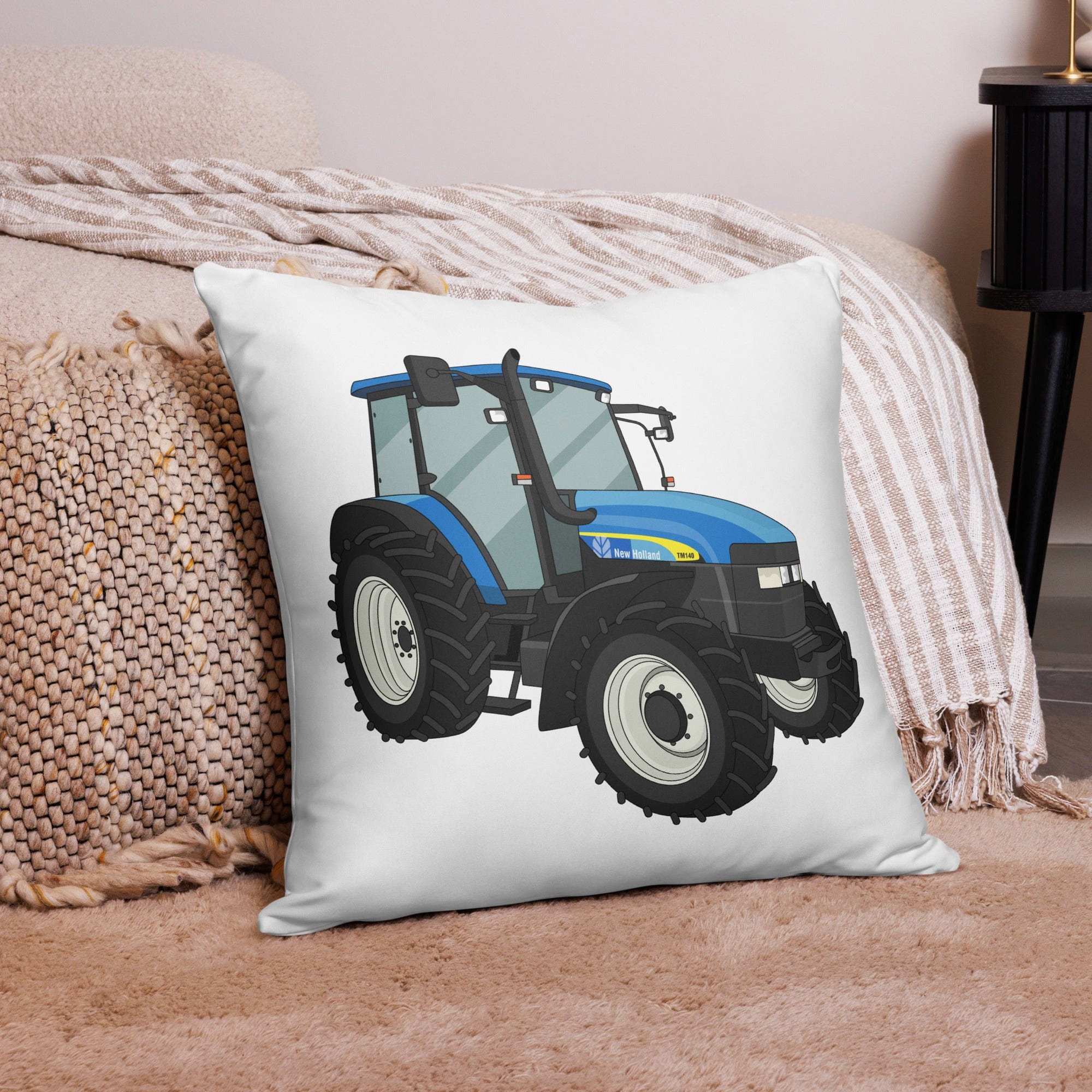 The Tractor Mugs Store 22″×22″ New Holland TM 140 | Pillow Case Quality Farmers Merch