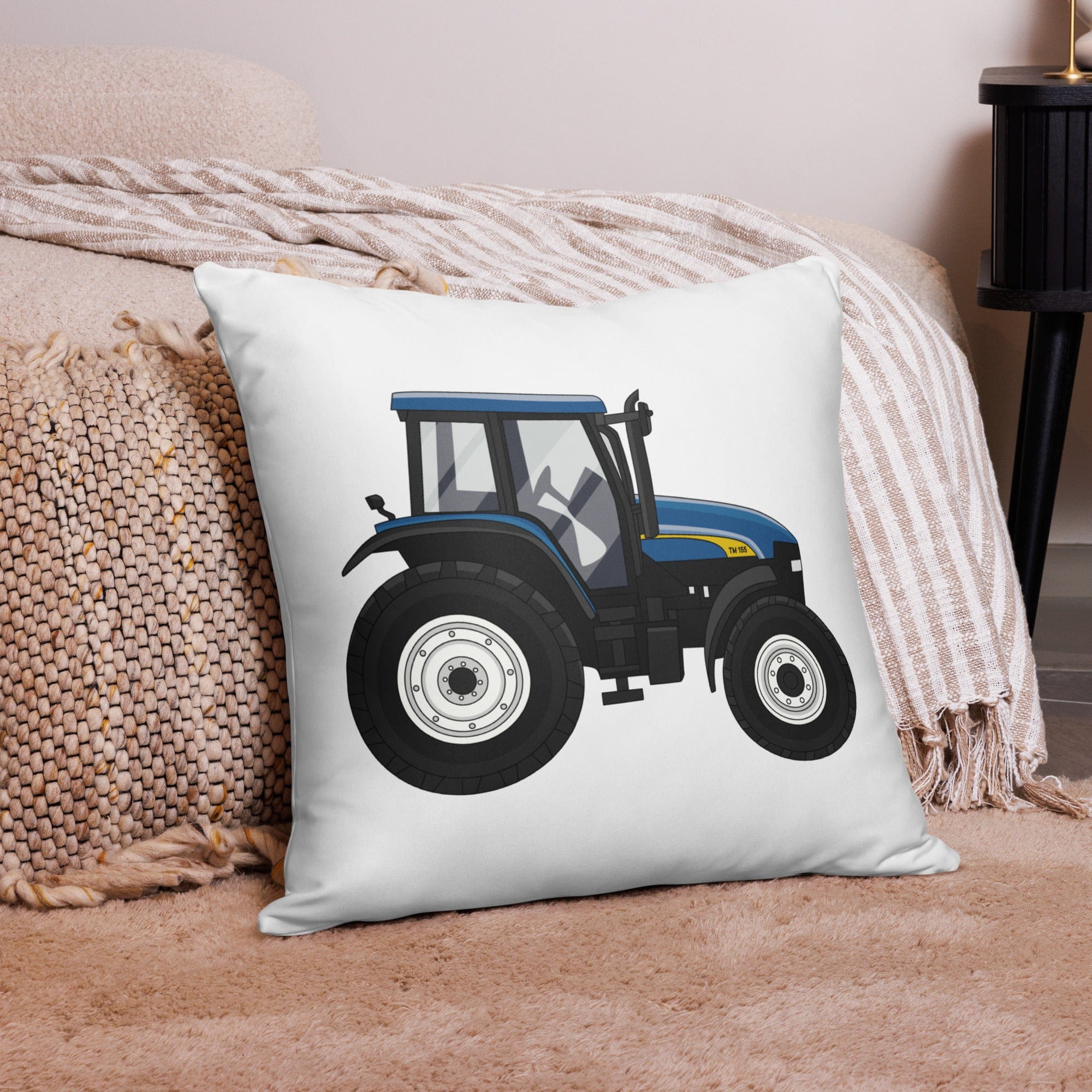 The Tractor Mugs Store 22″×22″ New Holland TM 155 | Pillow Case Quality Farmers Merch