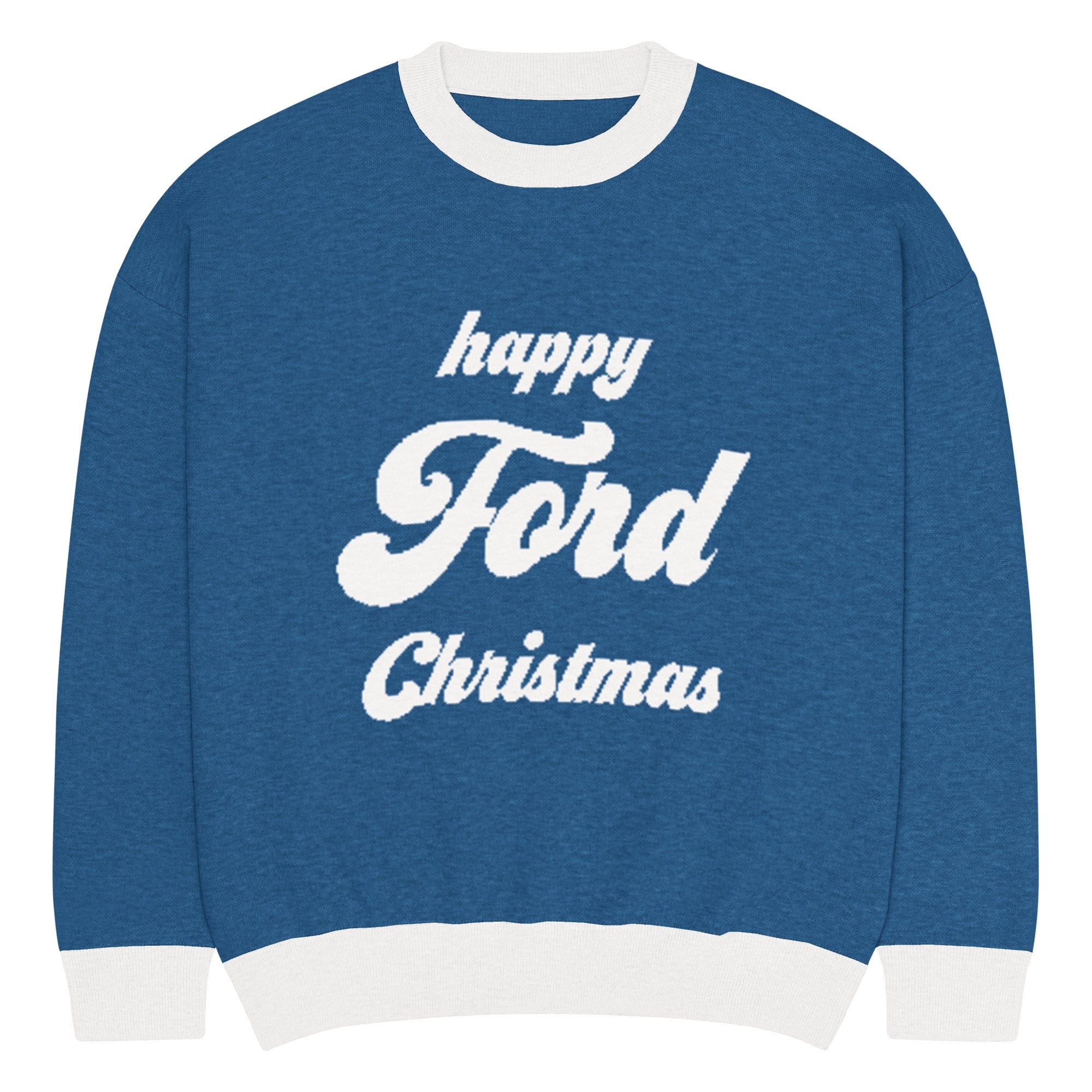 The Tractor Mugs Store 2XS Happy Ford Christmas Jumper | Relaxed Fit Knitted Crew Neck Sweater Quality Farmers Merch