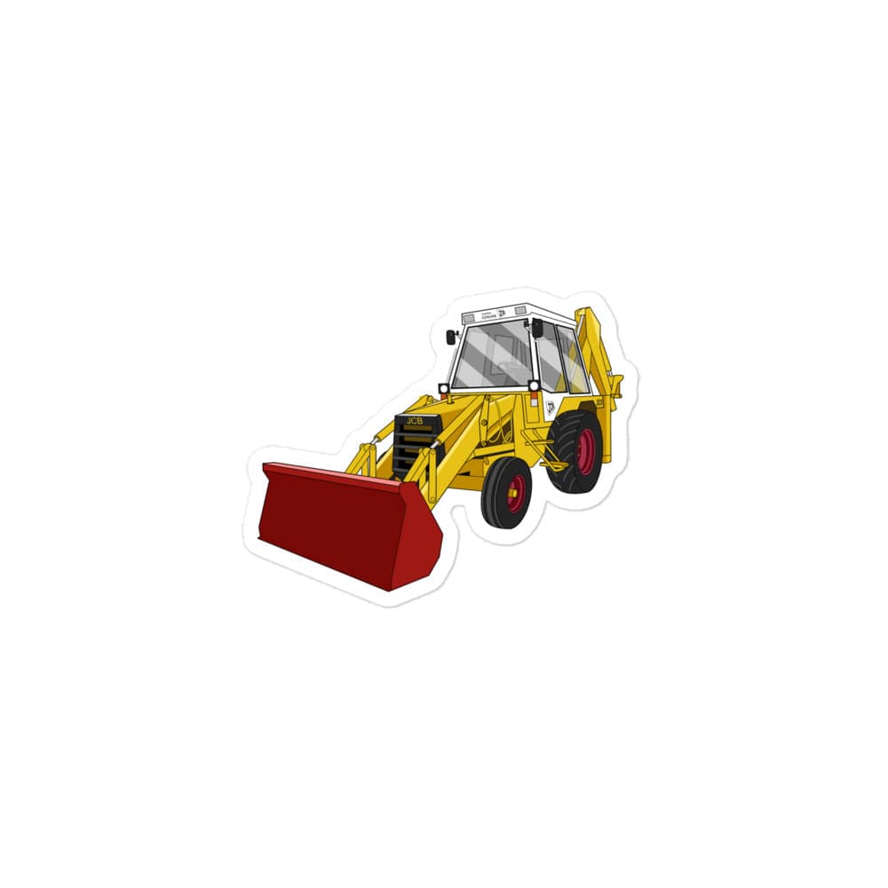 The Tractor Mugs Store 3″×3″ JCB 3CX White Cabin 2WD | Bubble-free stickers Quality Farmers Merch
