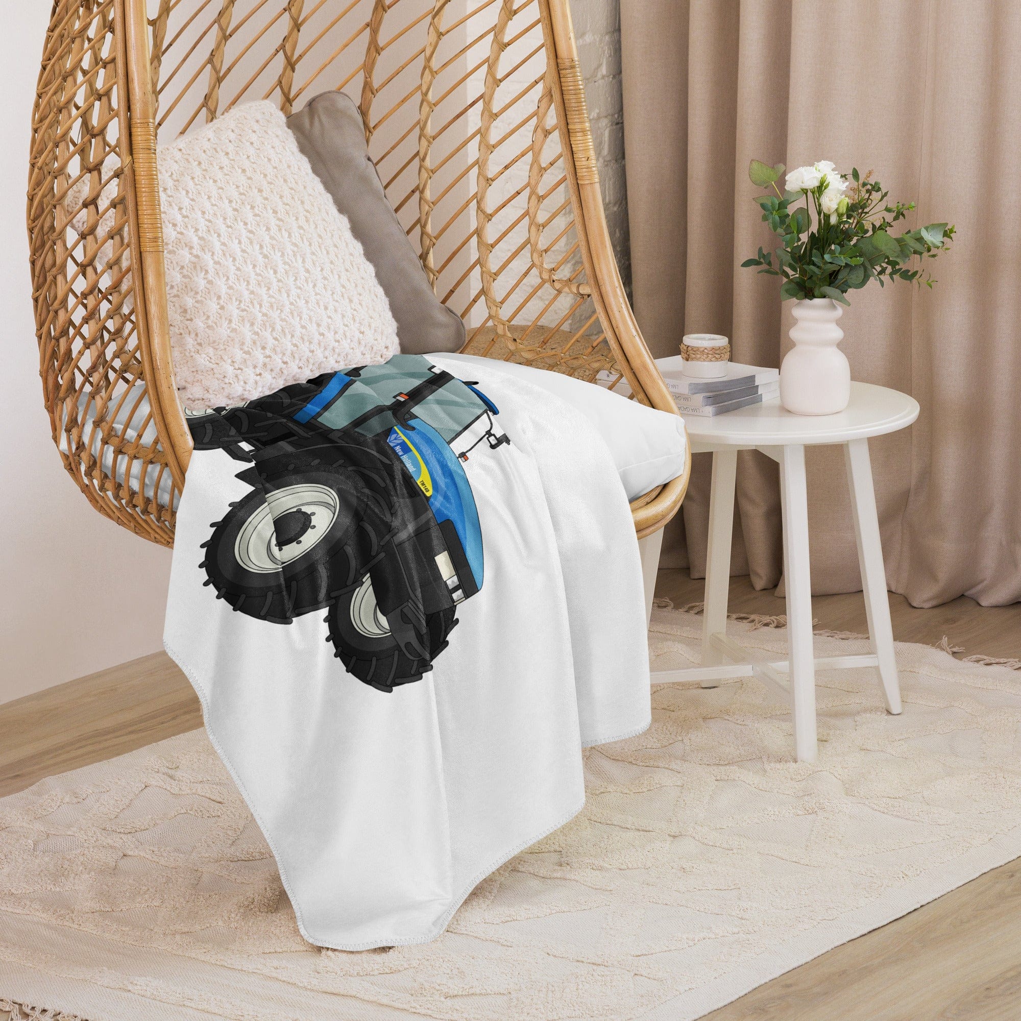 The Tractor Mugs Store 37″×57″ New Holland TM 140 | Sherpa blanket Quality Farmers Merch