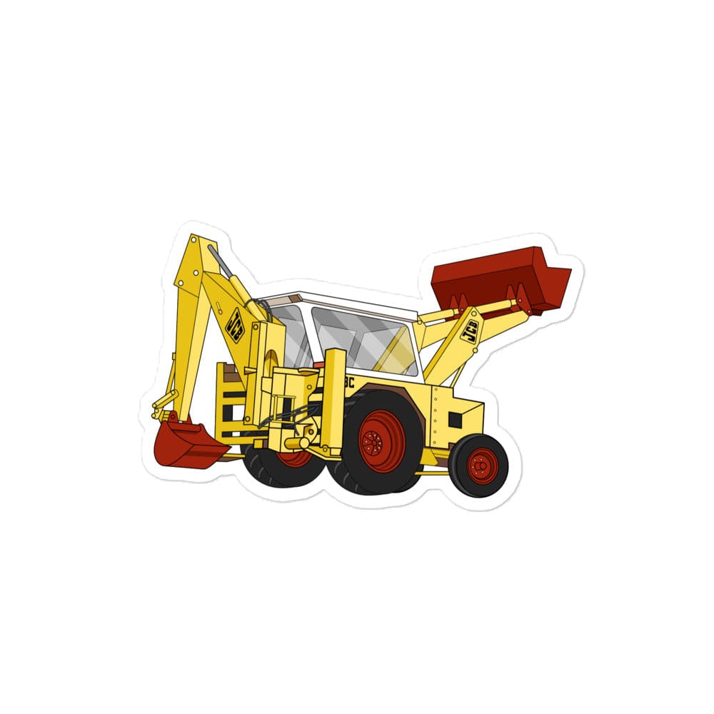 The Tractor Mugs Store 4″×4″ JCB 3C II Backhoe | Bubble-free stickers Quality Farmers Merch
