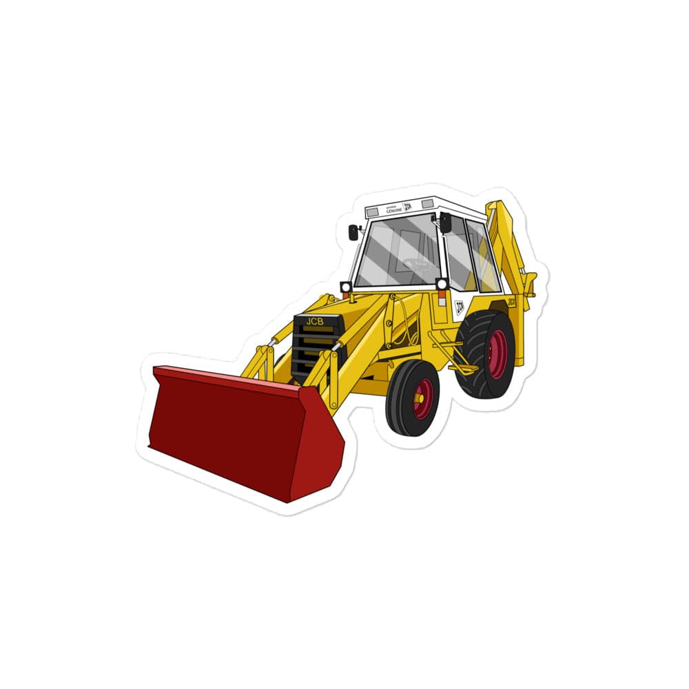 The Tractor Mugs Store 4″×4″ JCB 3CX White Cabin 2WD | Bubble-free stickers Quality Farmers Merch