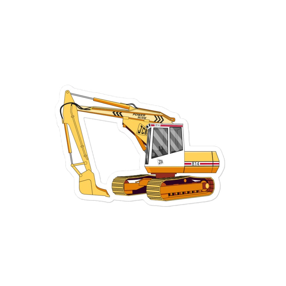 The Tractor Mugs Store 4″×4″ JCB 814 Super | Bubble-free stickers Quality Farmers Merch