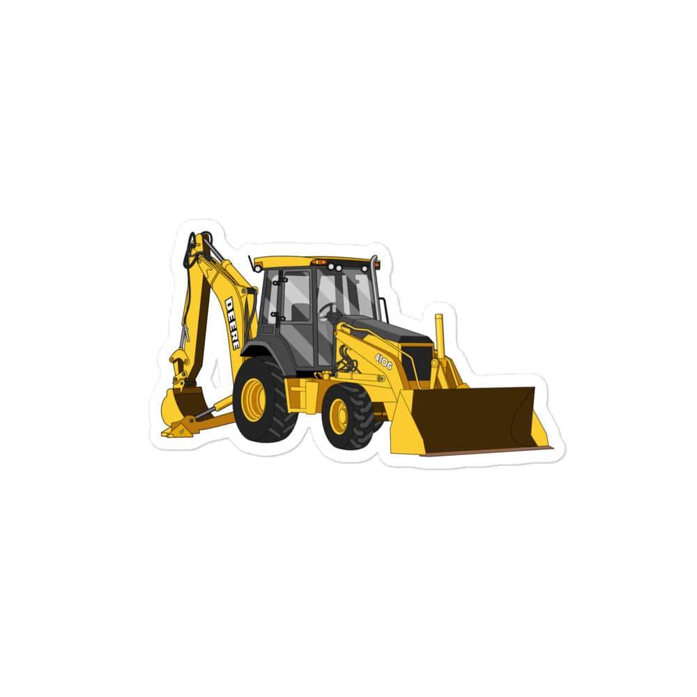 The Tractor Mugs Store 4″×4″ John Deere 410G Backhoe | Bubble-free stickers Quality Farmers Merch