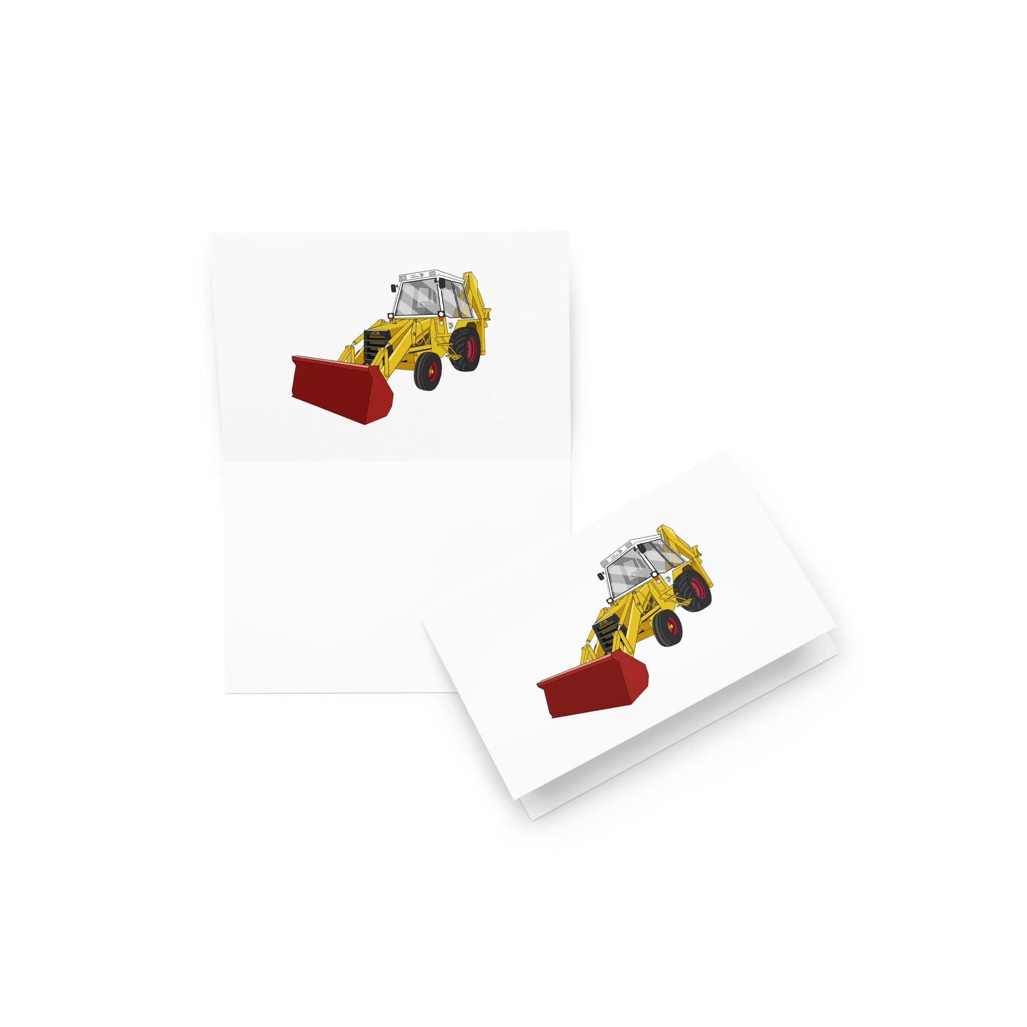 The Tractor Mugs Store 4″×6″ JCB 3CX White Cabin 2WD | Greeting card Quality Farmers Merch