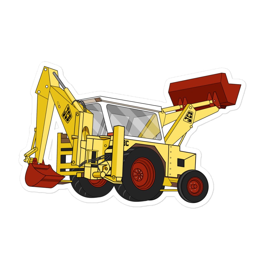 The Tractor Mugs Store 5.5″×5.5″ JCB 3C II Backhoe | Bubble-free stickers Quality Farmers Merch