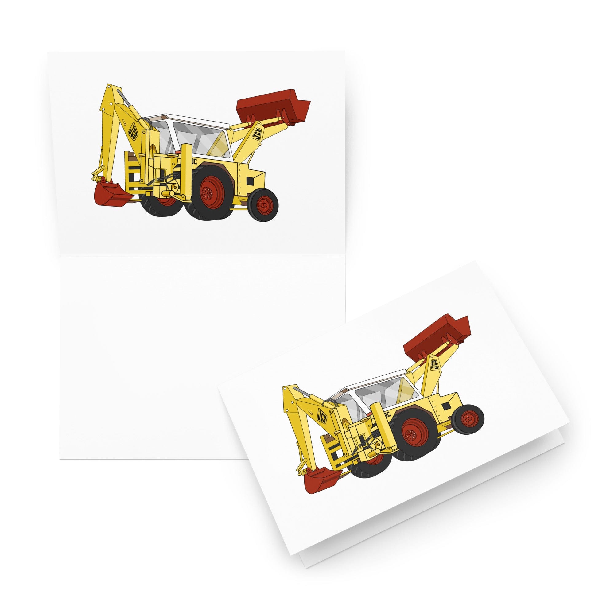The Tractor Mugs Store 5.83″×8.27″ JCB 3C II Backhoe | Greeting card Quality Farmers Merch