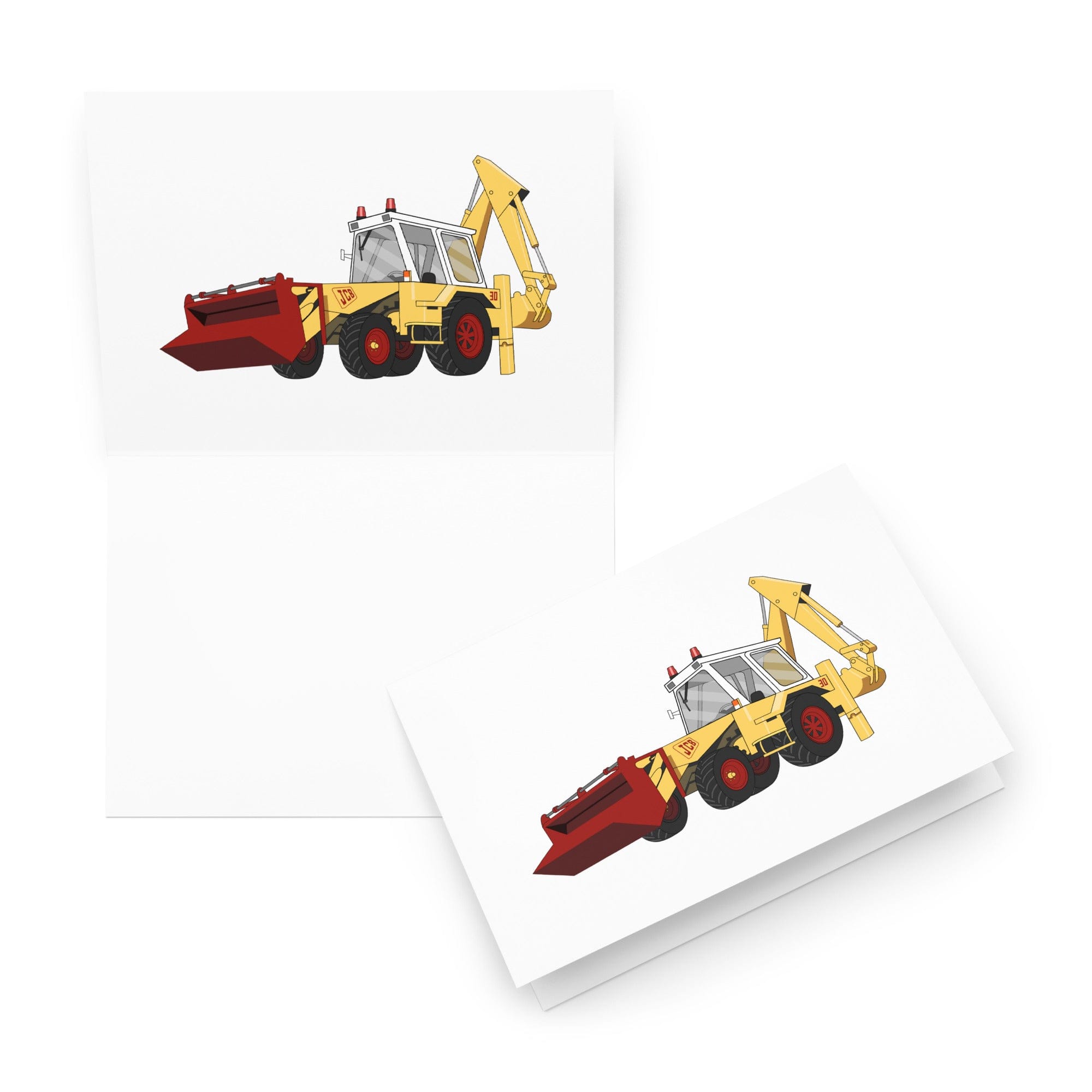 The Tractor Mugs Store 5.83″×8.27″ JCB 3D (1975) | Greeting card Quality Farmers Merch