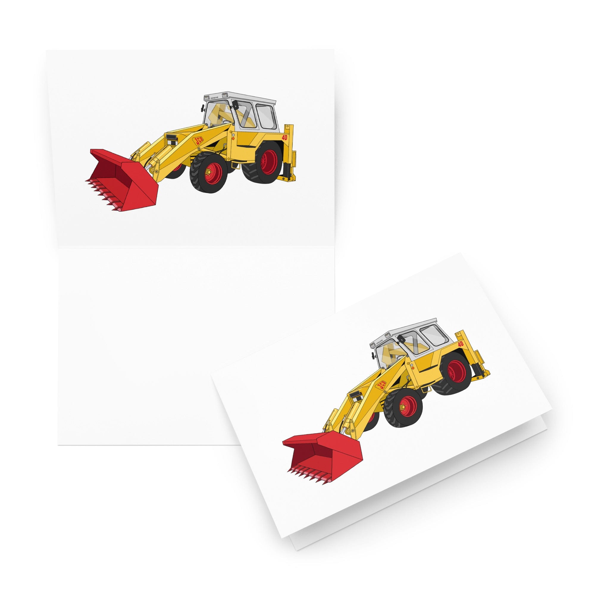 The Tractor Mugs Store 5.83″×8.27″ JCB 4D Backhoe | Greeting card Quality Farmers Merch