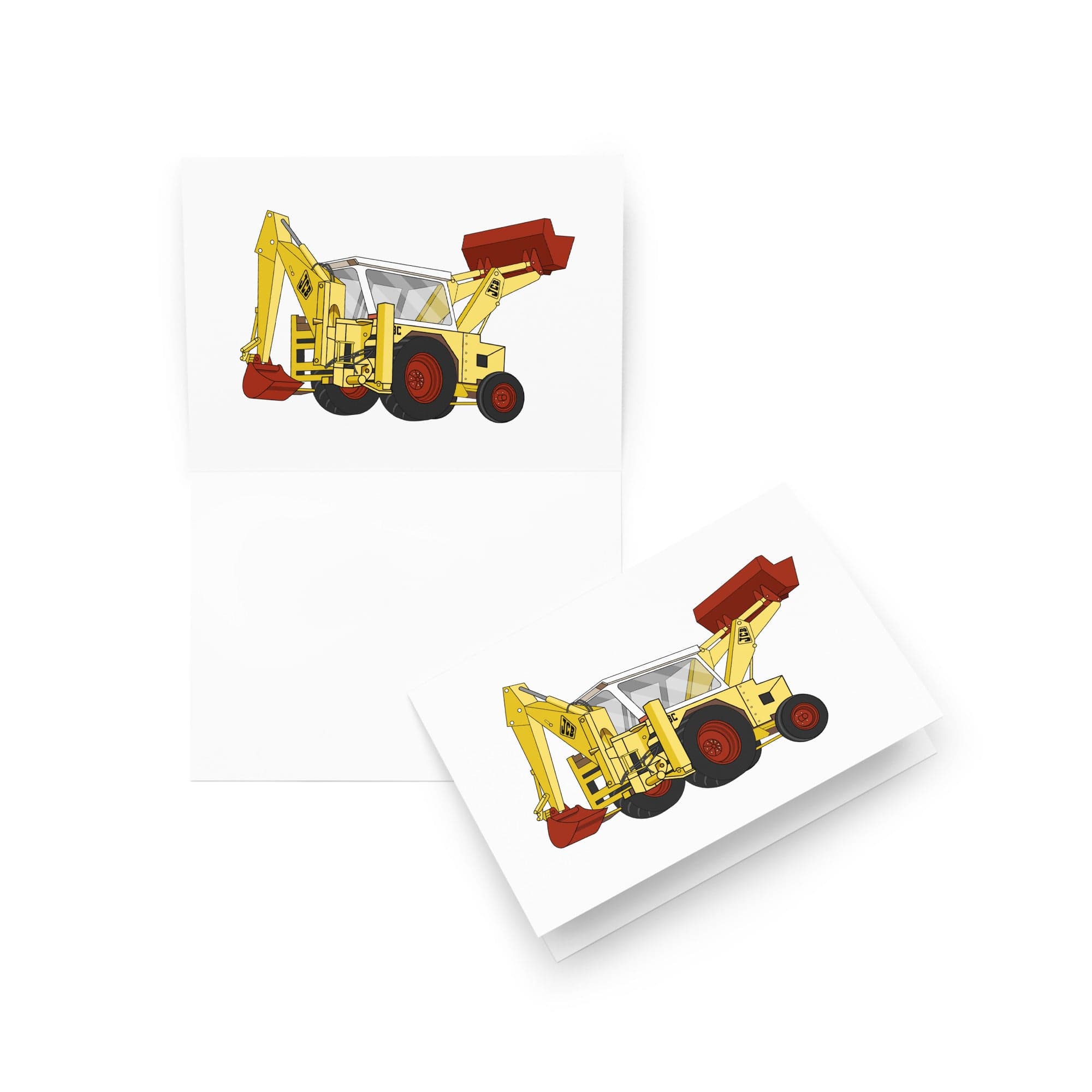The Tractor Mugs Store 5″×7″ JCB 3C II Backhoe | Greeting card Quality Farmers Merch