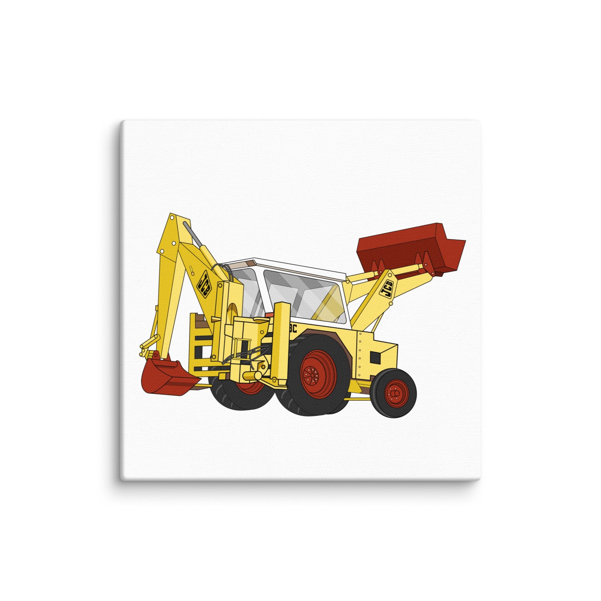 The Tractor Mugs Store 6″×6″ JCB 3C II Backhoe | Canvas Quality Farmers Merch