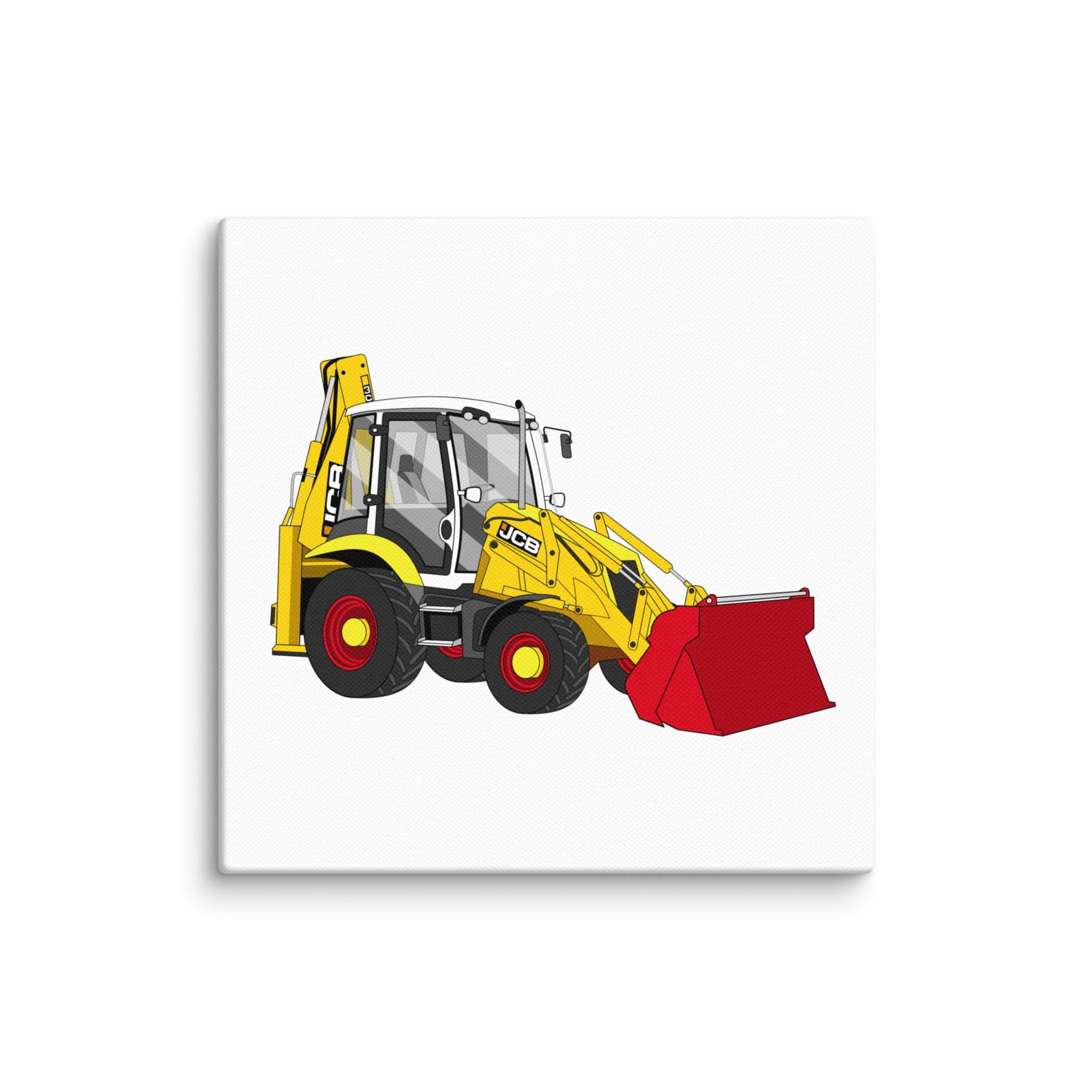 The Tractor Mugs Store 6″×6″ JCB 3CX 70th Anniversary Edition | Canvas Quality Farmers Merch