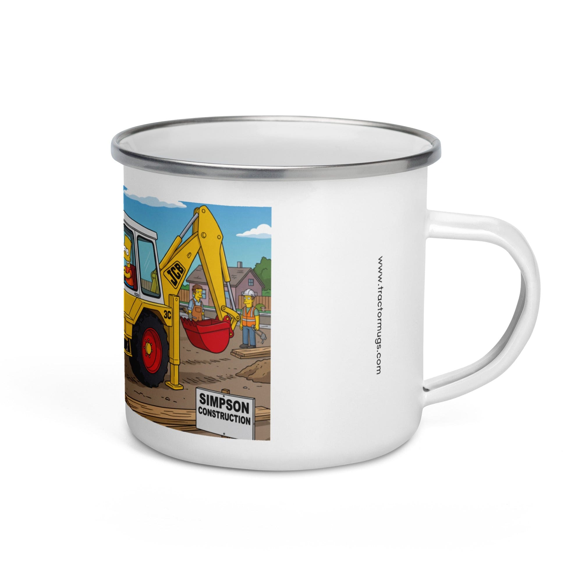 The Tractor Mugs Store Bart JCB 3C | Enamel Mug Quality Farmers Merch