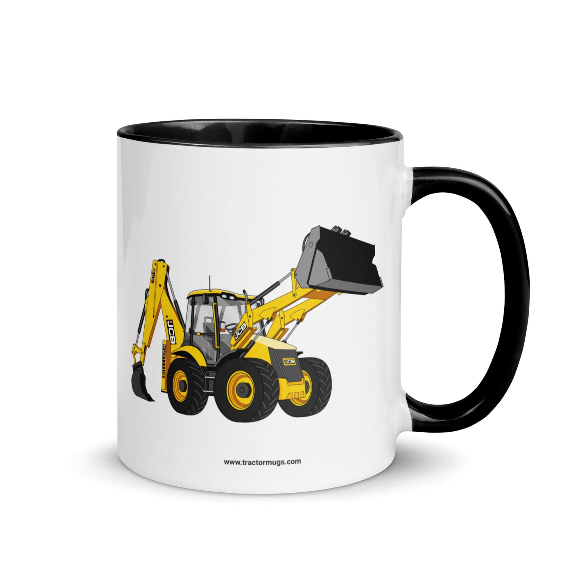 The Tractor Mugs Store Black / 11 oz JCB 5CX Backhoe | Mug with Color Inside Quality Farmers Merch