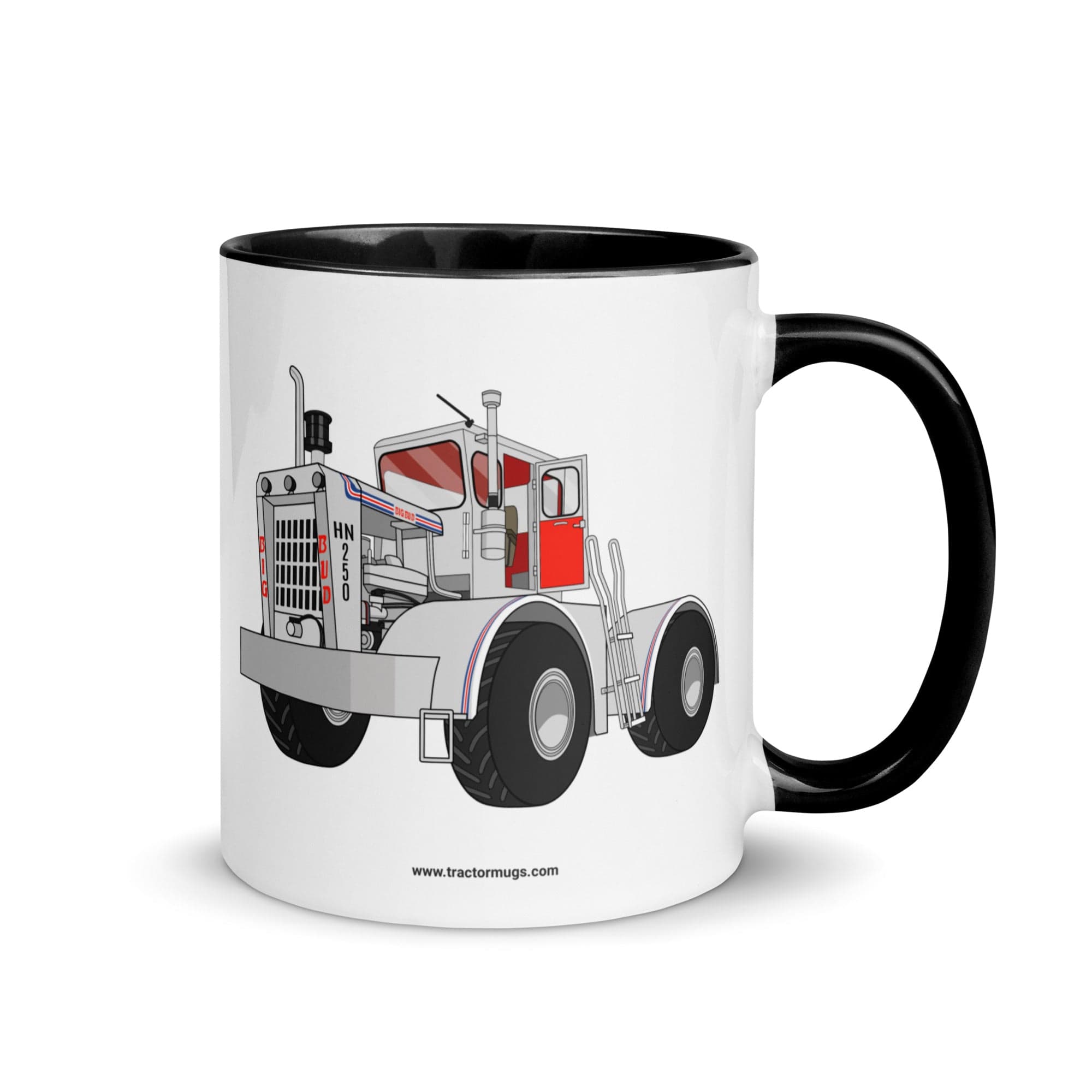 The Tractor Mugs Store Black Big Bud Tractor | Mug with Color Inside Quality Farmers Merch