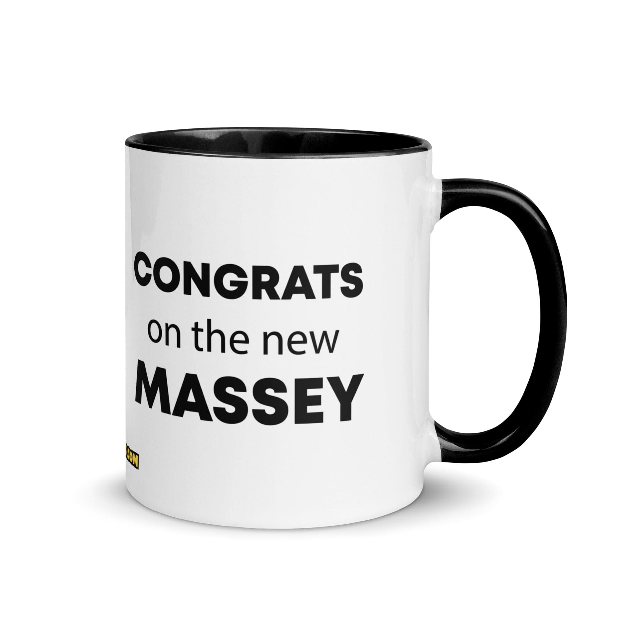 The Tractor Mugs Store Black Congrats On The New Massey | Mug with Color Inside Quality Farmers Merch