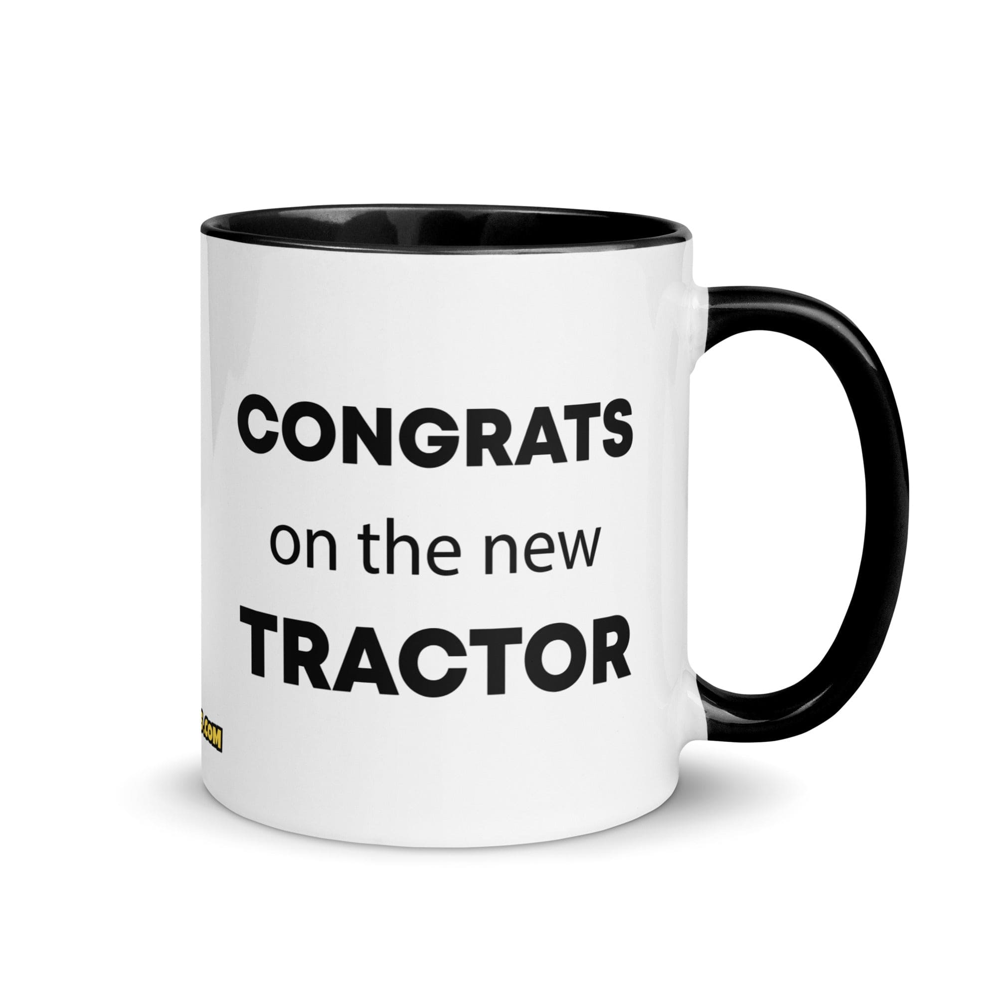 The Tractor Mugs Store Black Congrats On The New Tractor | Mug with Color Inside Quality Farmers Merch