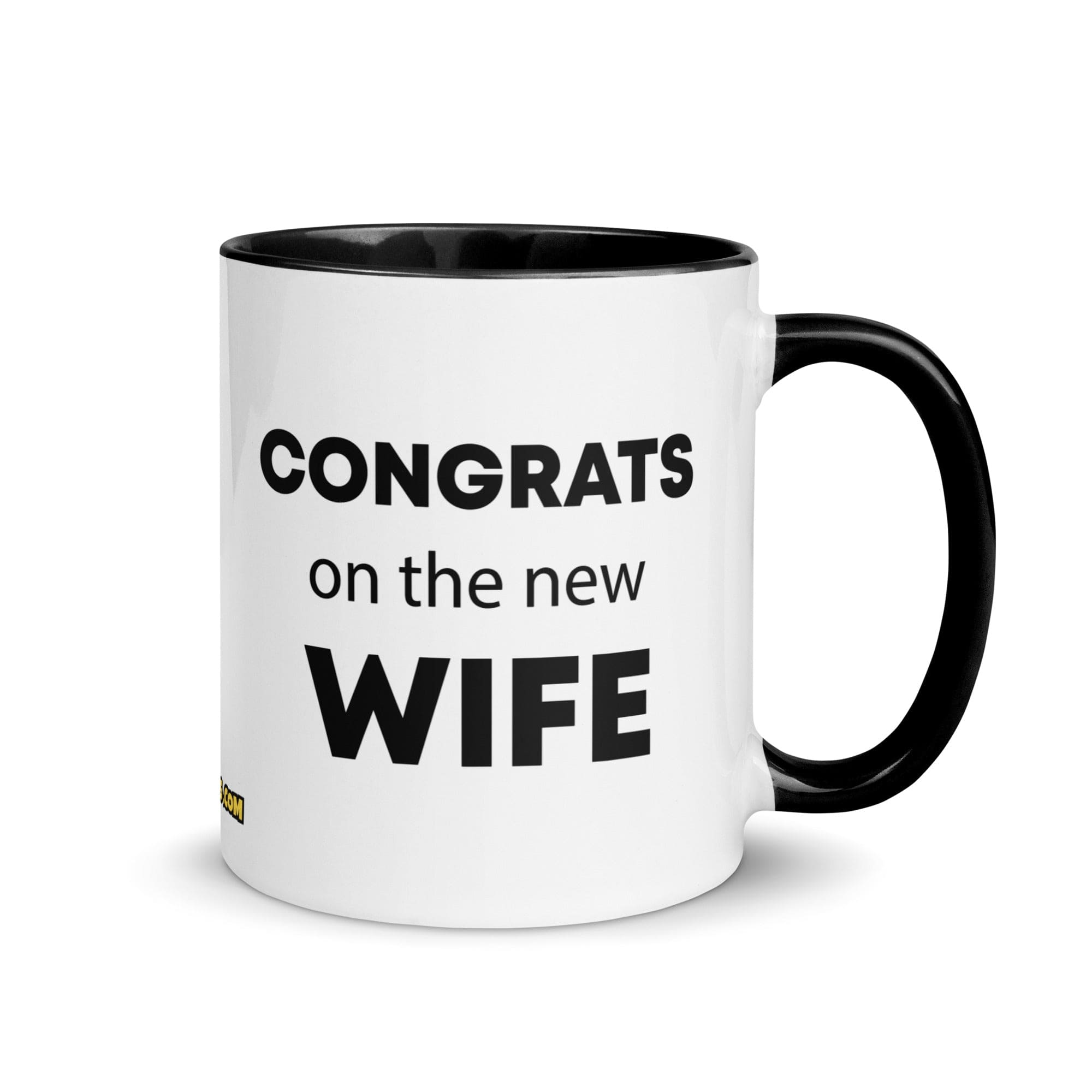 The Tractor Mugs Store Black Congrats On the New Wife | Mug with Color Inside Quality Farmers Merch